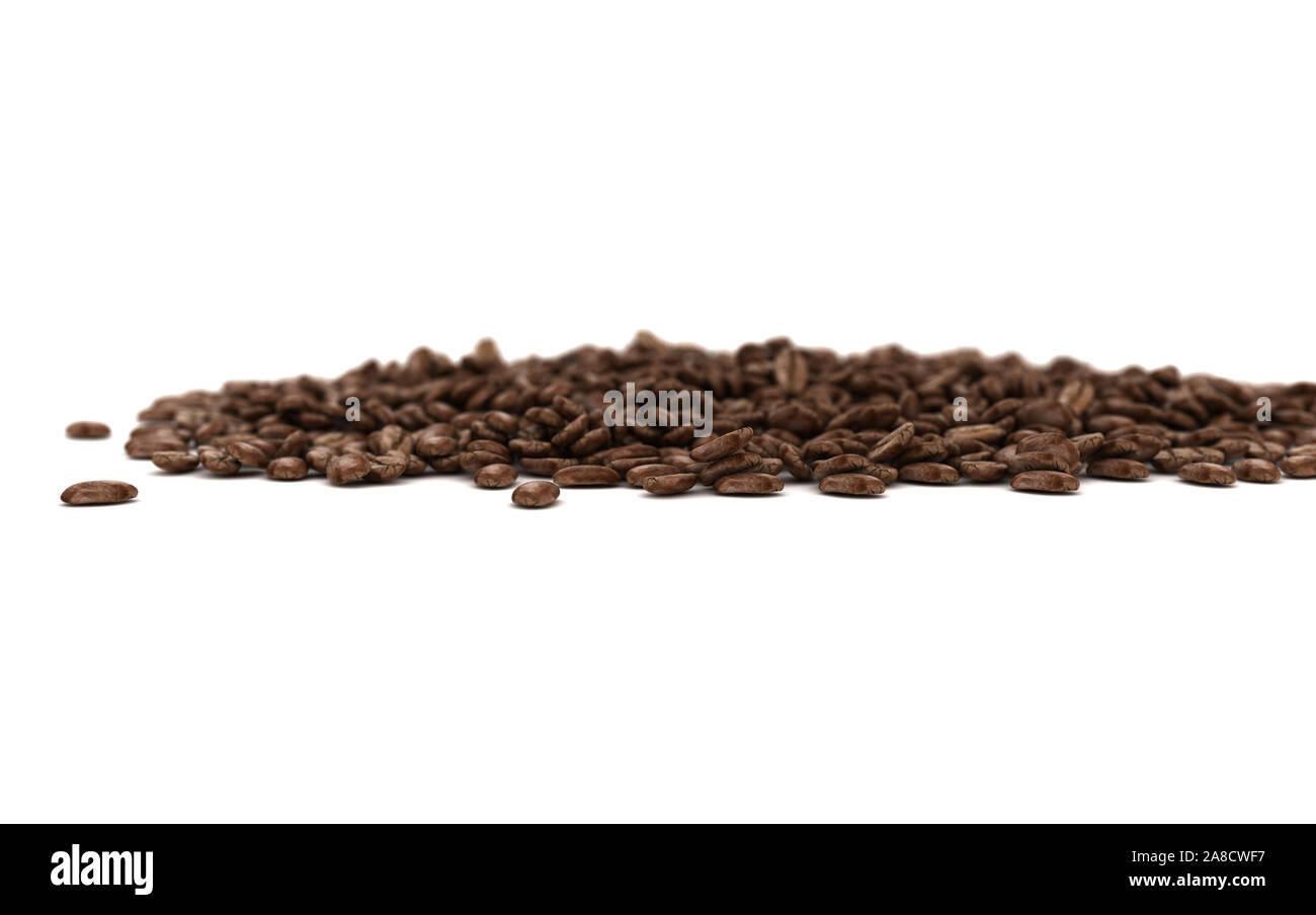 3D illustrazione di chicchi di caffè in una pila sul backround bianco Foto Stock 3D illustrazione di chicchi di caffè in una pila sul backround bianco Foto Stock