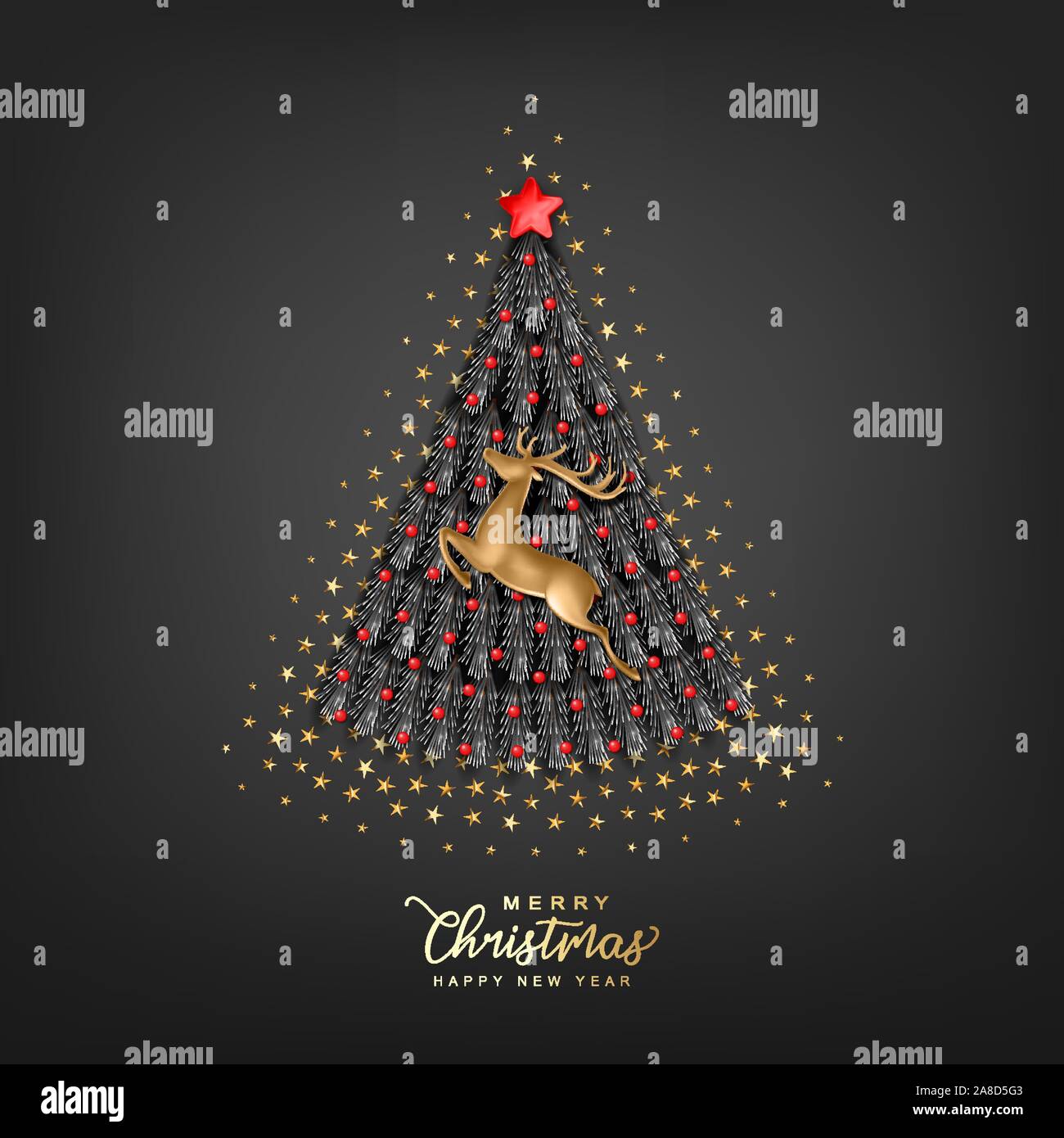Natale e Anno Nuovo card Illustrazione Vettoriale