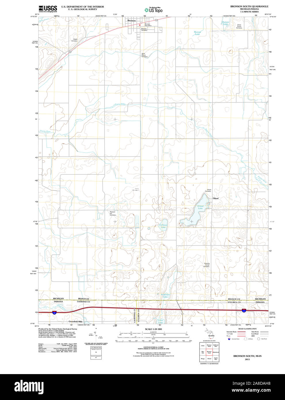 Mappa di bronson michigan immagini e fotografie stock ad alta