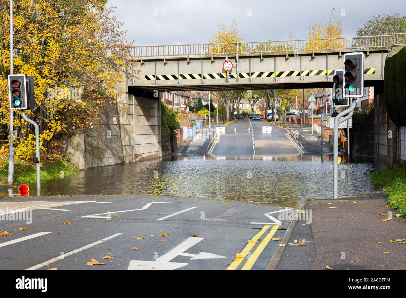 Kilton Bridge a Worksop è allagato Foto Stock