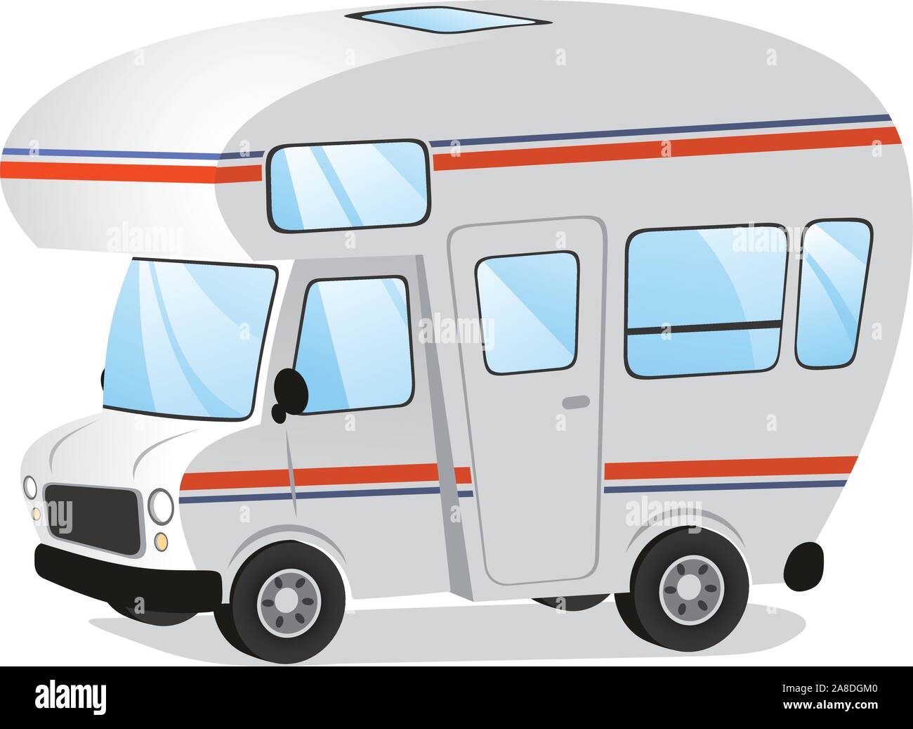 Mobile home Motorhome Caravan veicolo di rimorchio, illustrazione vettoriale cartoon. Illustrazione Vettoriale