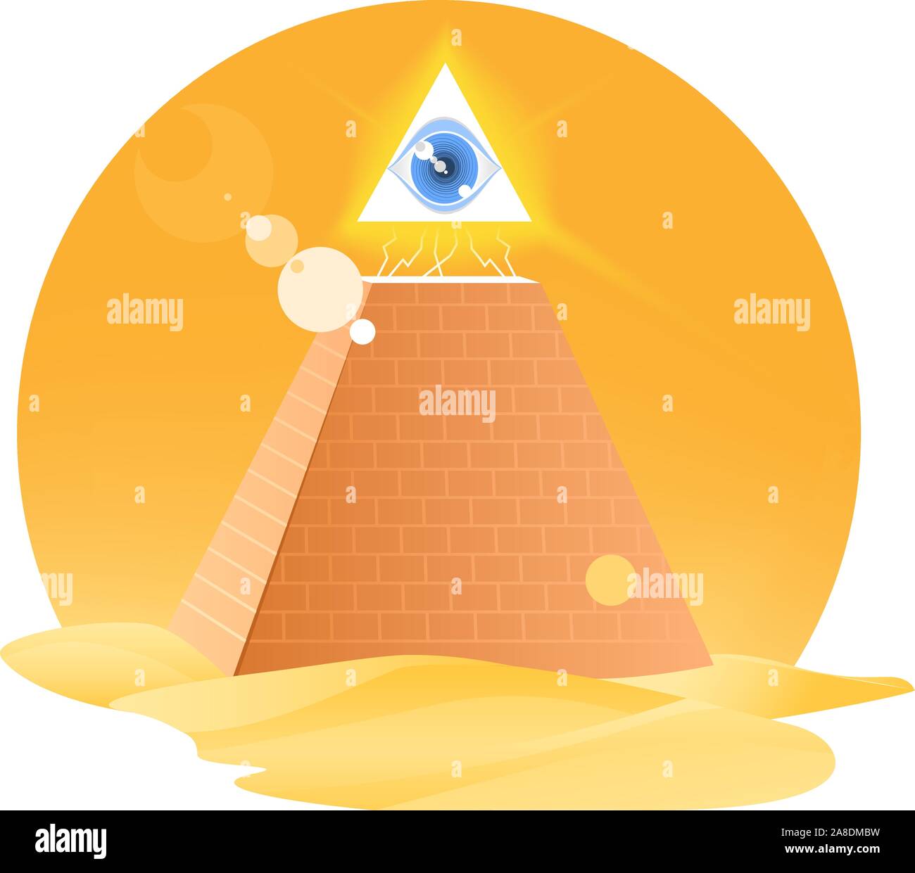 Occhio che tutto vede dio Horus Piramide Religione, illustrazione vettoriale cartoon. Illustrazione Vettoriale