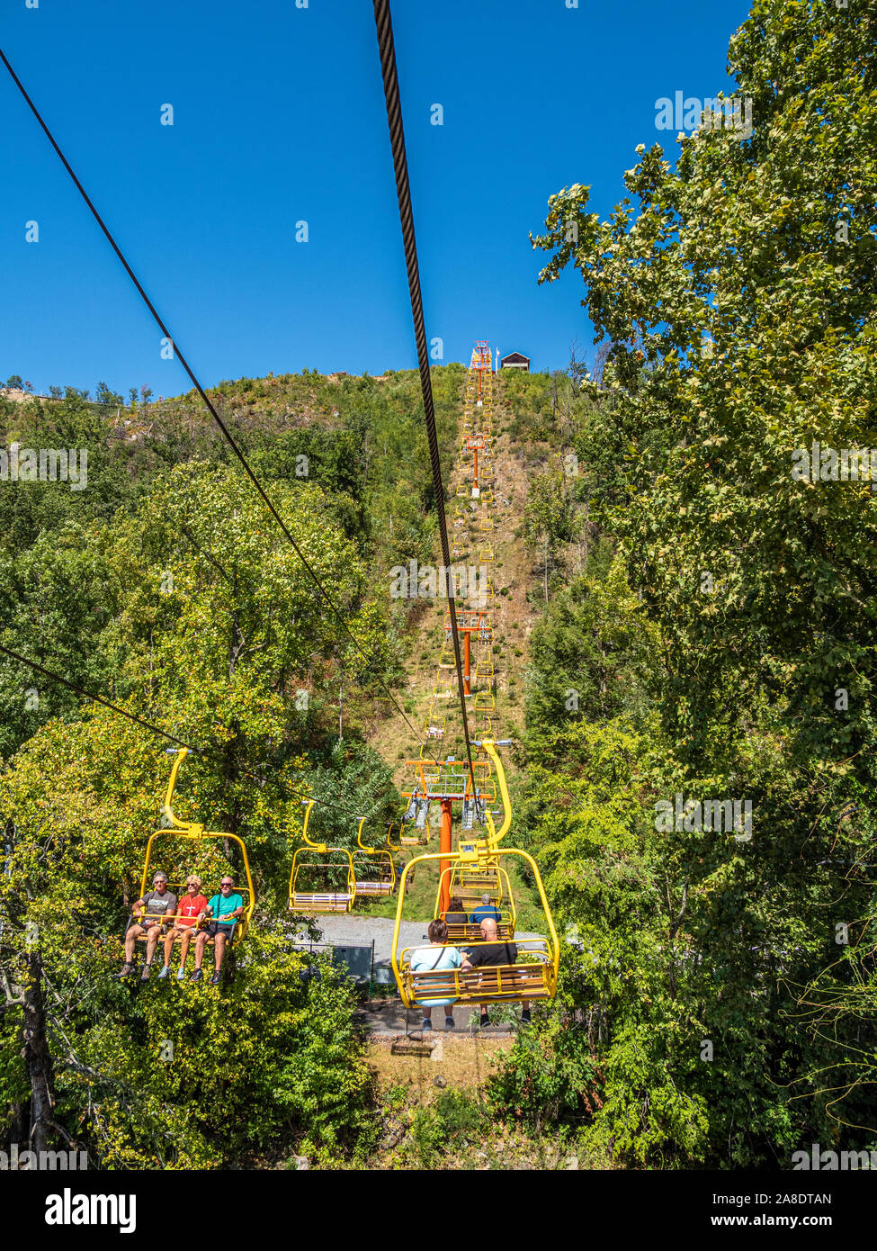 Gatlinburg Slylift in Great Smoky Mountains resort città di Gatlinburg Tennessee negli Stati Uniti Foto Stock
