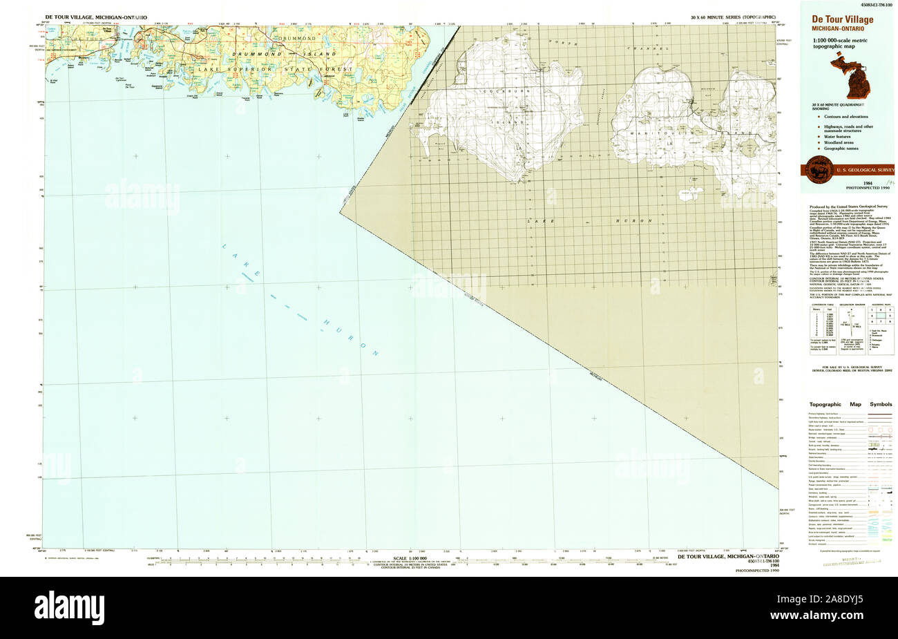 De tour village michigan mappa immagini e fotografie stock ad alta
