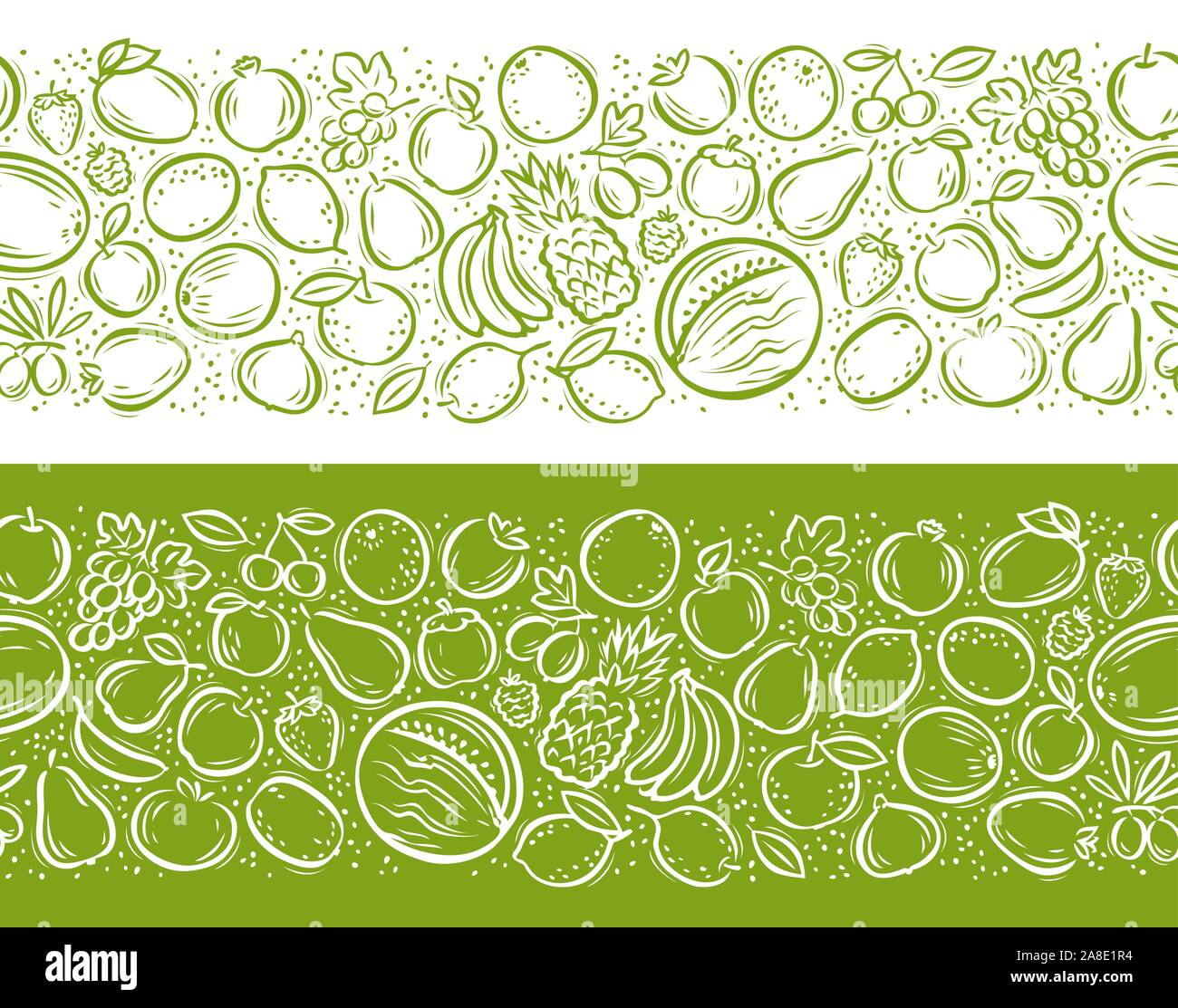 Frutti seamless pattern. Concetto di cibo. Sfondo decorativo illustrazione vettoriale Illustrazione Vettoriale