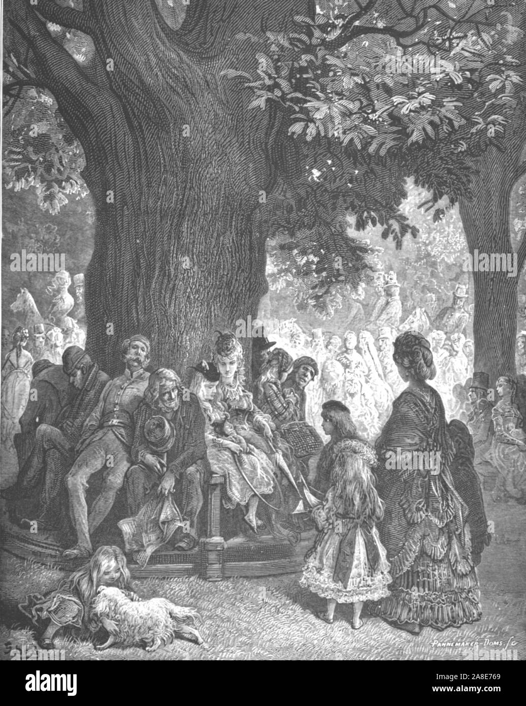 " Il grande albero--Kensington Gardens", 1872. Da "Londra. Un pellegrinaggio" da Gustave Dore e Blanchard Jerrold. [Grant e Co., così 72-78, Turnmill Street, E.C., 1872]. Foto Stock