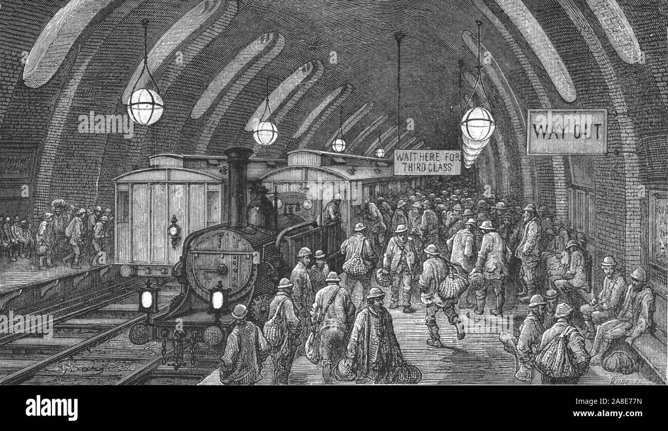 "Gli operai del treno", 1872. Da "Londra. Un pellegrinaggio" da Gustave Dore e Blanchard Jerrold. [Grant e Co., così 72-78, Turnmill Street, E.C., 1872]. Foto Stock