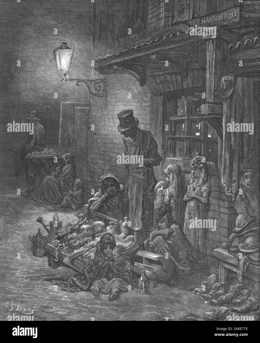 "Houndsditch', 1872. Da "Londra. Un pellegrinaggio" da Gustave Dore e Blanchard Jerrold. [Grant e Co., così 72-78, Turnmill Street, E.C., 1872]. Foto Stock