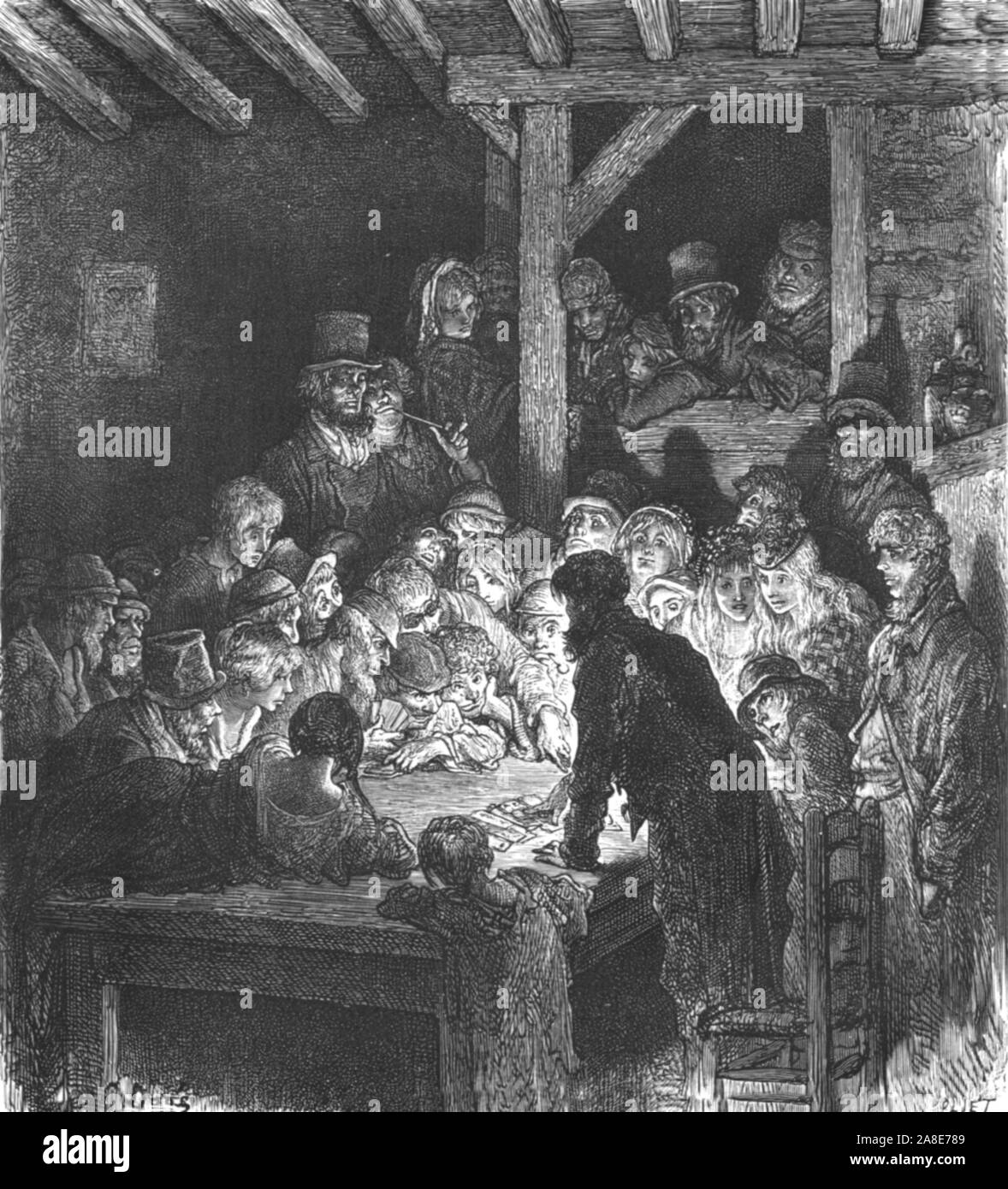 "Ladri il gioco d'azzardo', 1872. Da "Londra. Un pellegrinaggio" da Gustave Dore e Blanchard Jerrold. [Grant e Co., così 72-78, Turnmill Street, E.C., 1872]. Foto Stock
