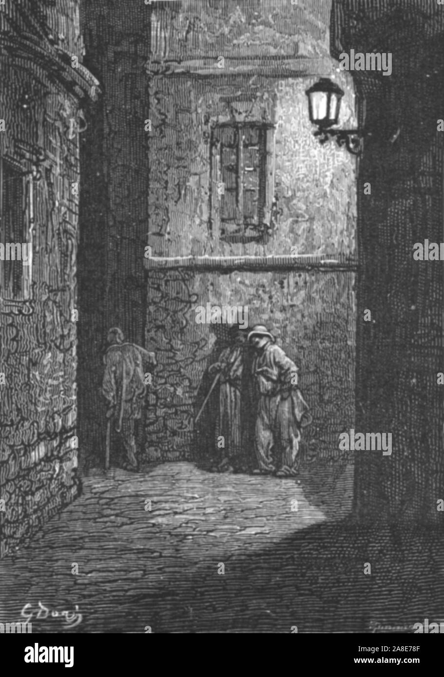 "Whitechapel-un luogo ombroso', 1872. Da "Londra. Un pellegrinaggio" da Gustave Dore e Blanchard Jerrold. [Grant e Co., così 72-78, Turnmill Street, E.C., 1872]. Foto Stock