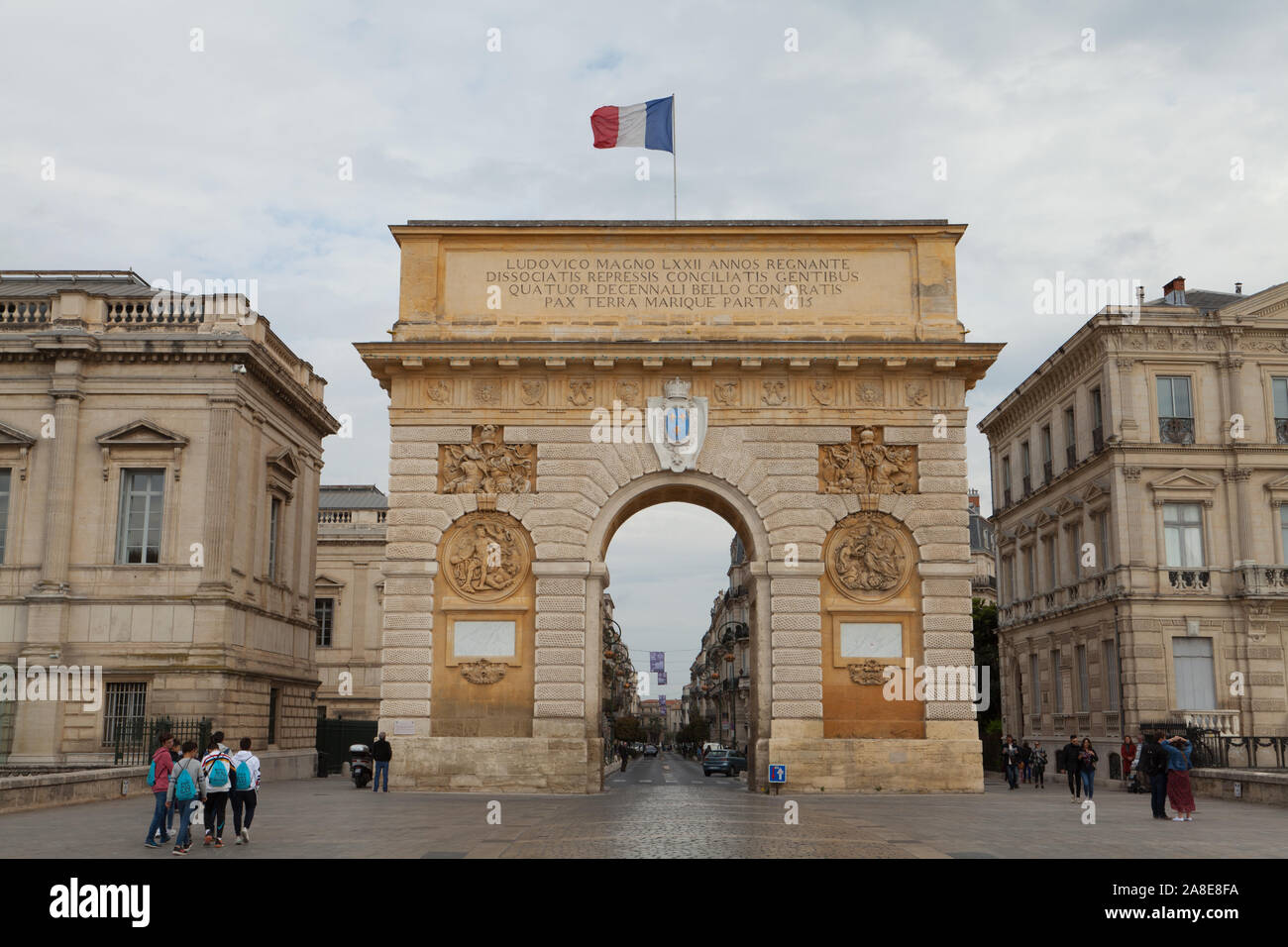 Porte du Peyrou, Montpellier nel sud della Francia. Foto Stock
