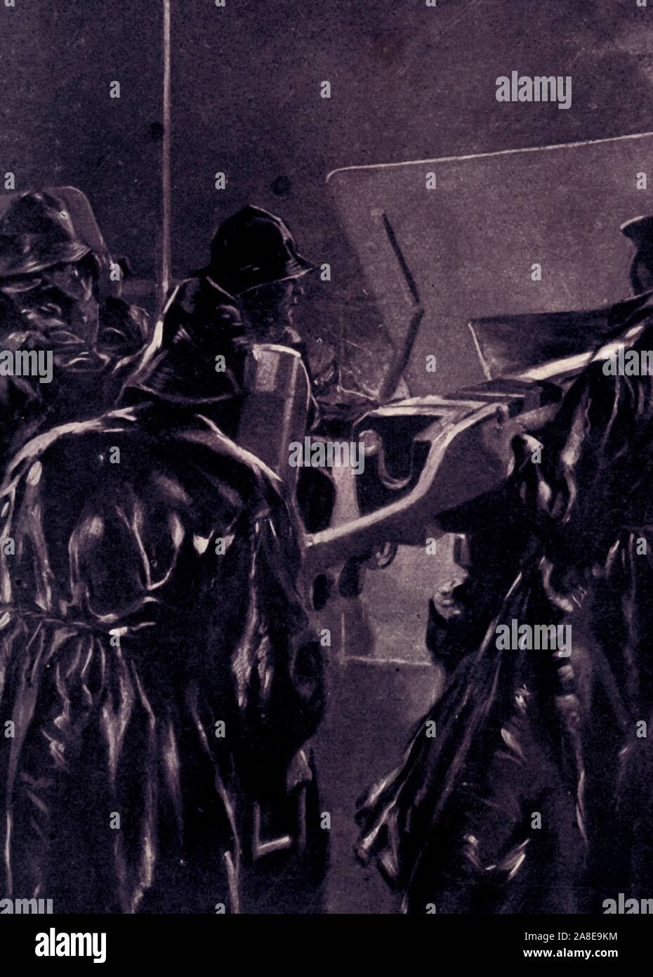 "Heave-To!" Una pattuglia britannica-boat di arresto di un sospetto nave", 1916. Da "La guerra di un album illustrato De Luxe - Volume VI. La molla e la Campagna estiva del 1916", edito da J. A. Hammerton. [La Amalgamated Press Limited, Londra, 1916] Foto Stock