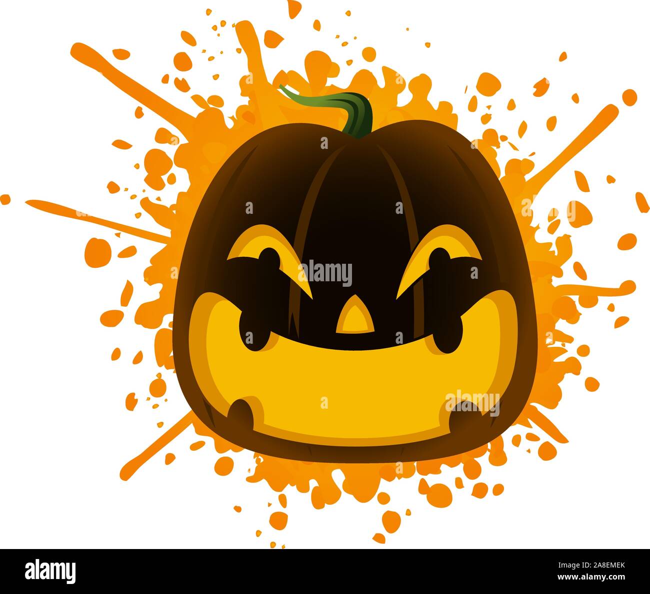 Halloween cartoon splash di zucca Illustrazione Vettoriale