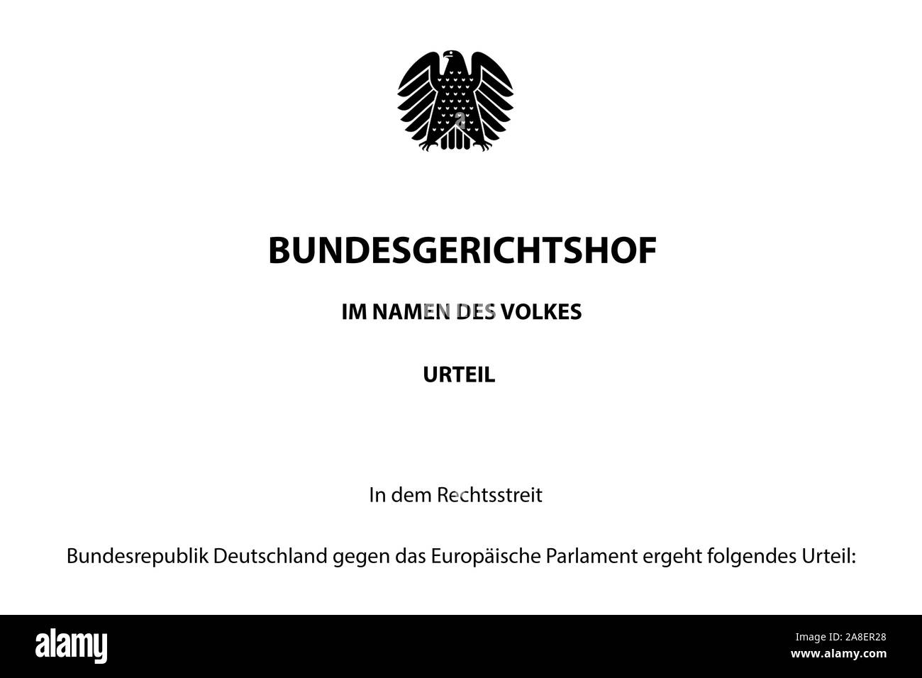Urteil, Bundesgerichtshof, Foto Stock