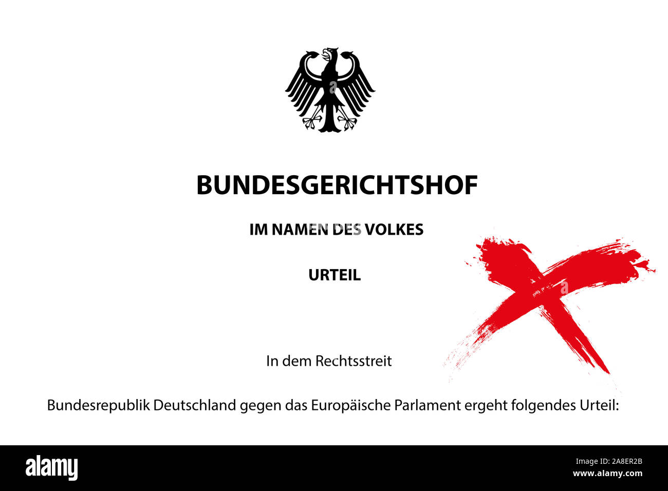 Urteil, Bundesgerichtshof, Rotes Kreuz, Foto Stock