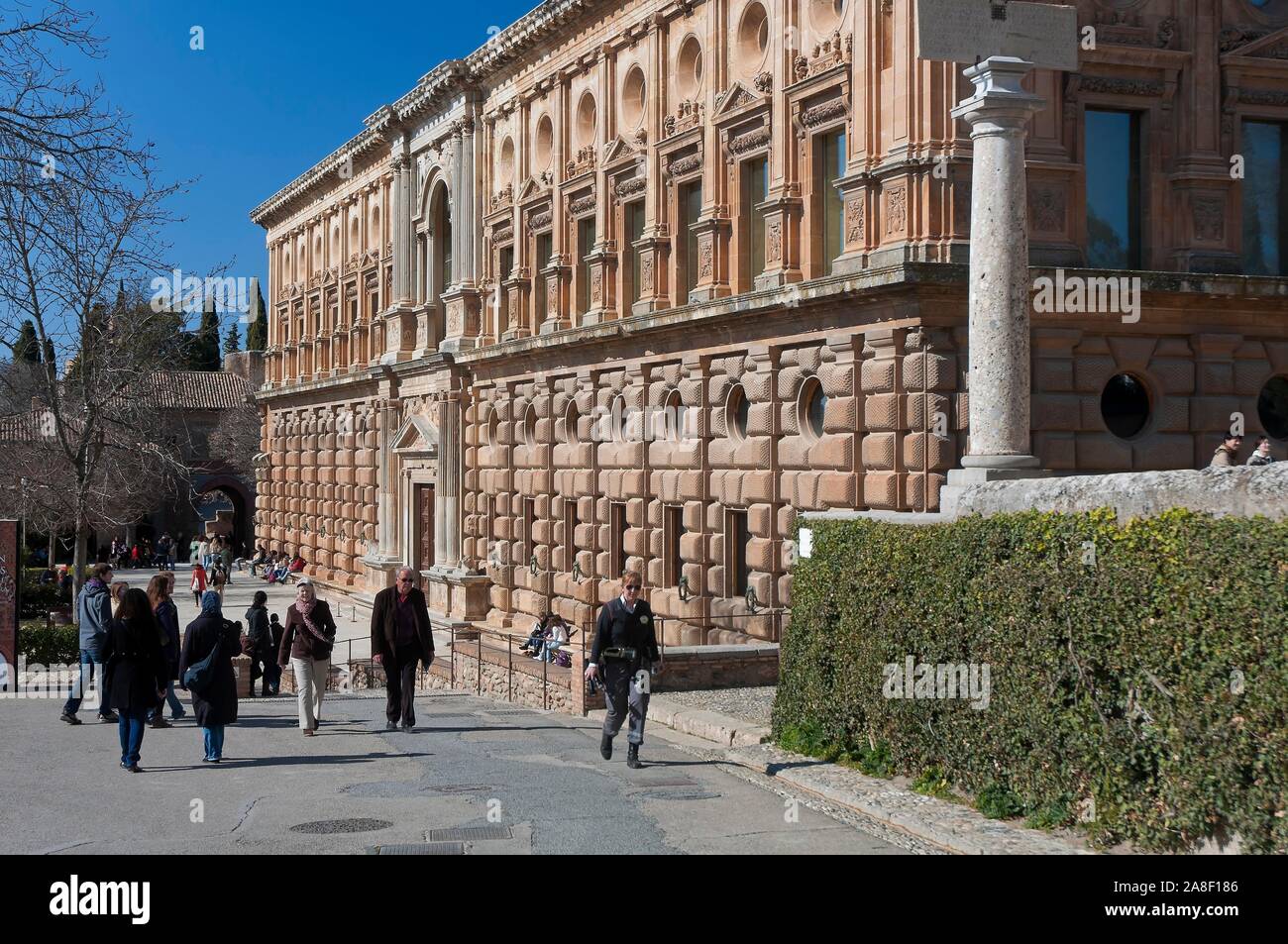 Palazzo di Carlo V -16secolo, l'Alhambra di Granada, regione dell'Andalusia, Spagna, Europa. Foto Stock