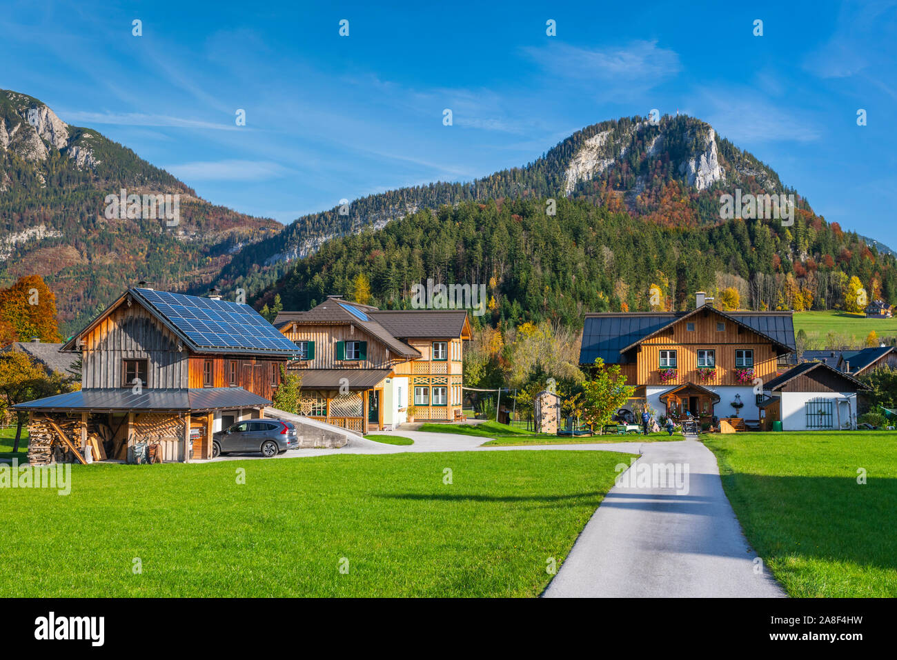 Il piccolo villaggio di Altaussee, Stiria, Austria, l'Europa. Foto Stock