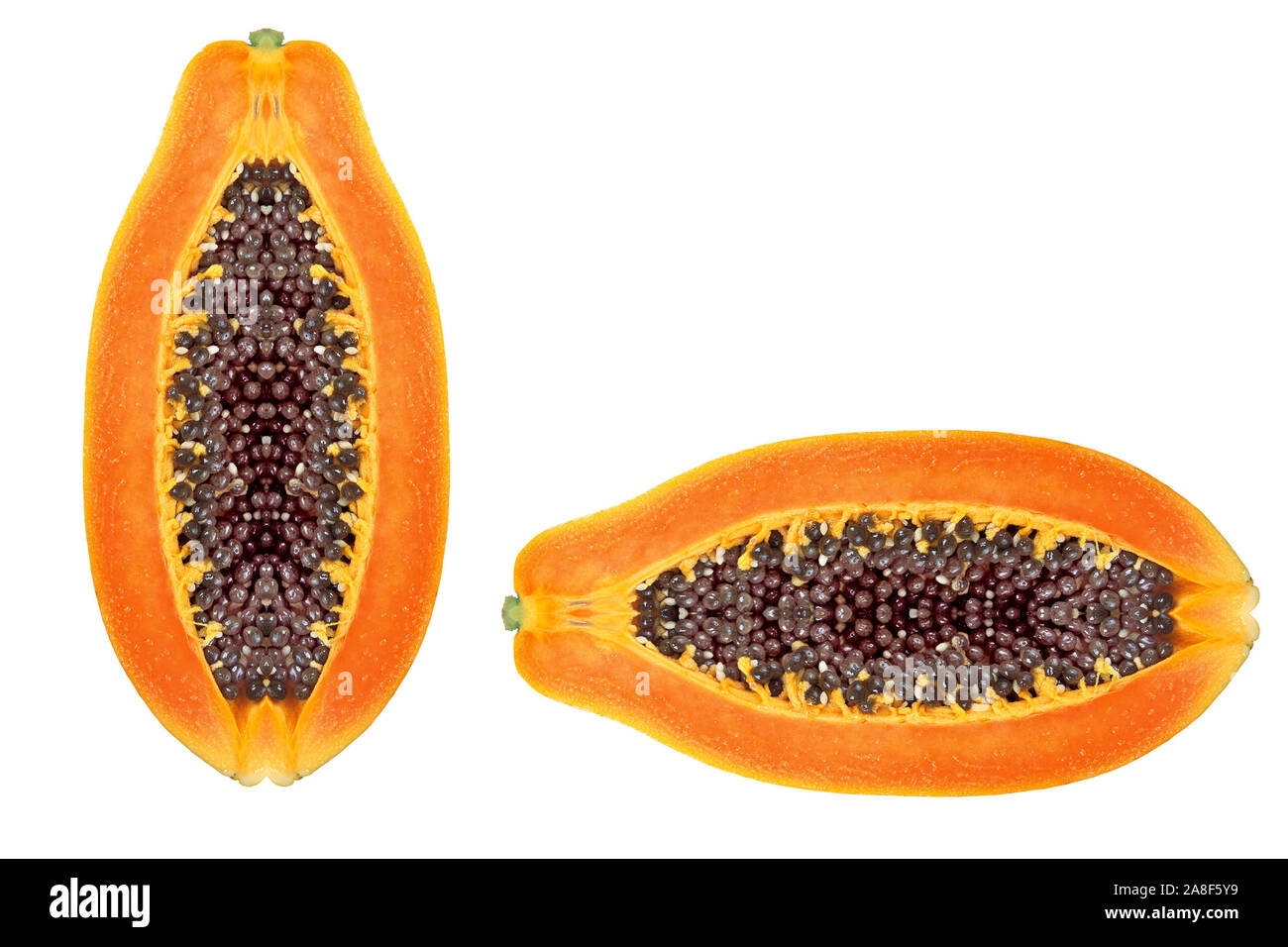 La papaia Aufgeschnittene Frucht, Früchte, Lebensmittel, vitamina, papaia, Exotisch, Foto Stock