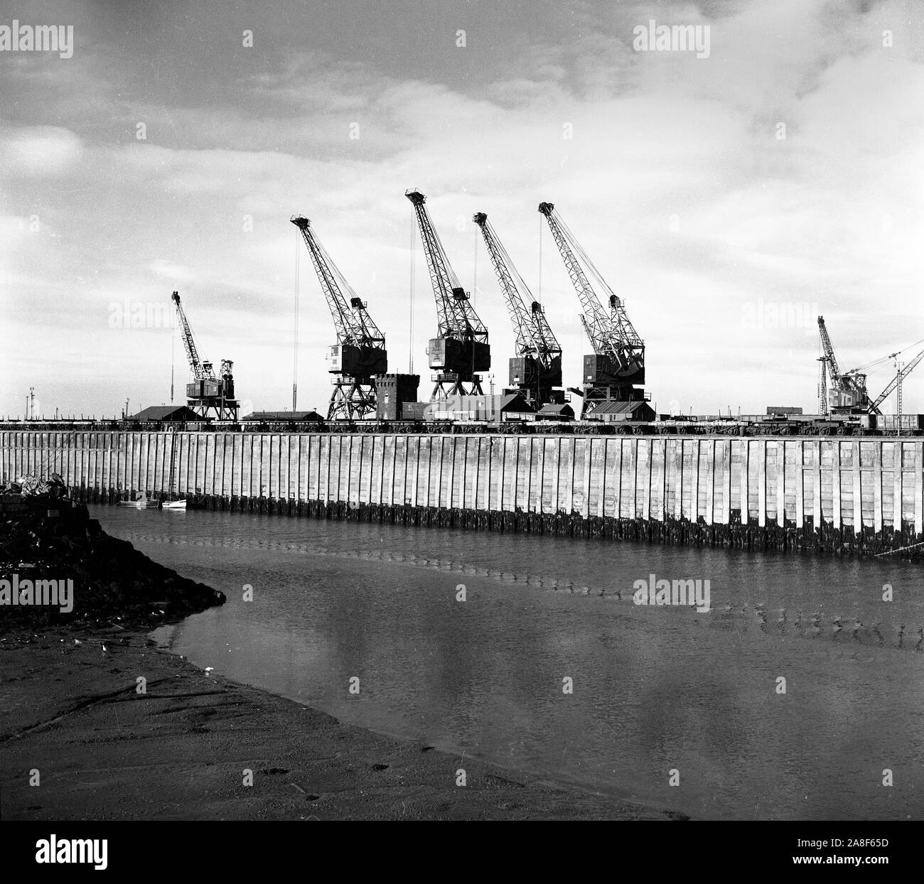Il Principe di Galles Docks, Workington, Cumbria, Regno Unito 1958 Foto Stock
