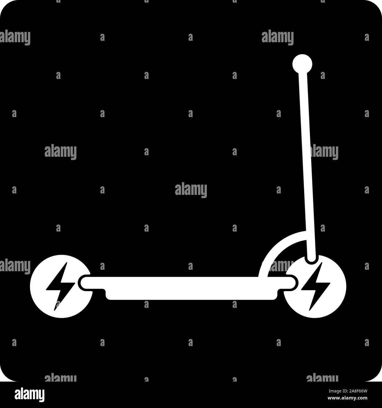 Lo scooter elettrico icona nella geometrica piana e stile. Modificabile illustrazione vettoriale. Illustrazione Vettoriale