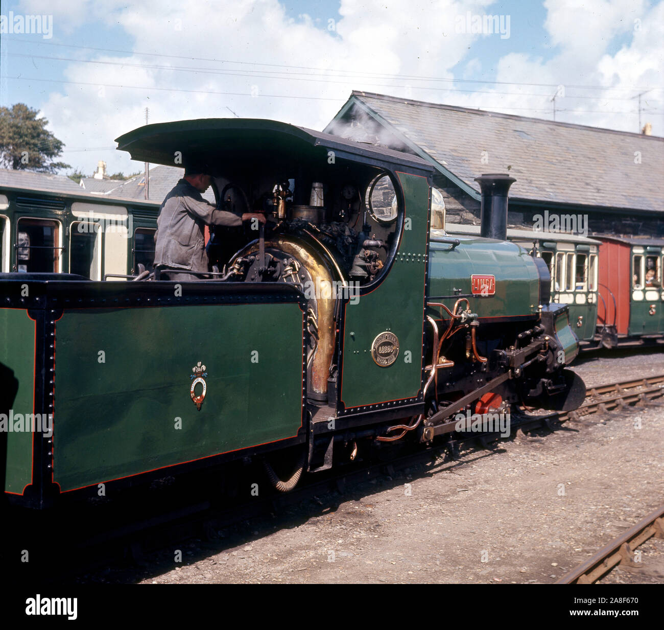 Ffestiniog ferrovia a scartamento ferroviario del patrimonio in Gwynedd, Wales 1958 Foto Stock