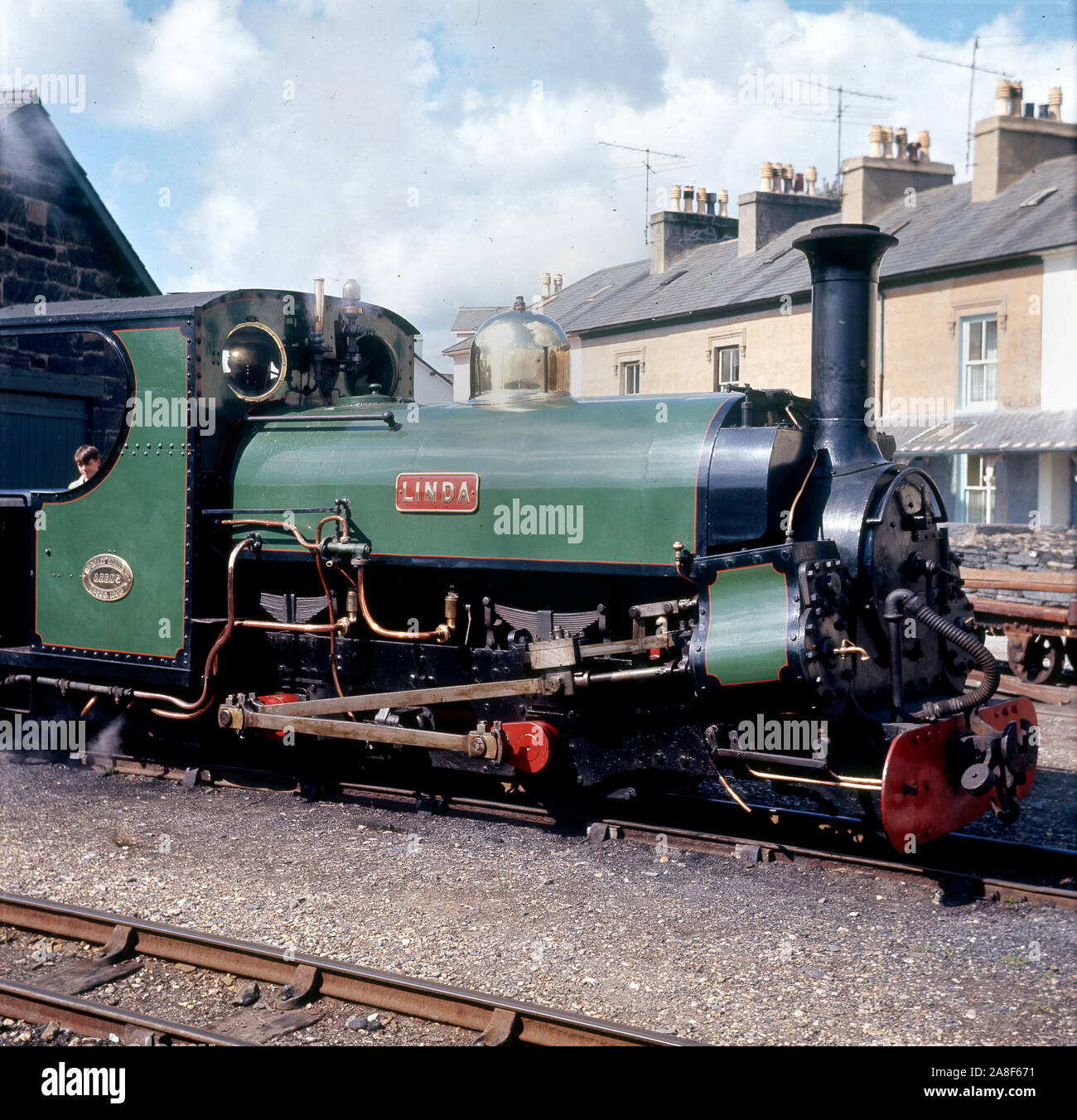 Ffestiniog ferrovia a scartamento ferroviario del patrimonio in Gwynedd, Wales 1958 Foto Stock