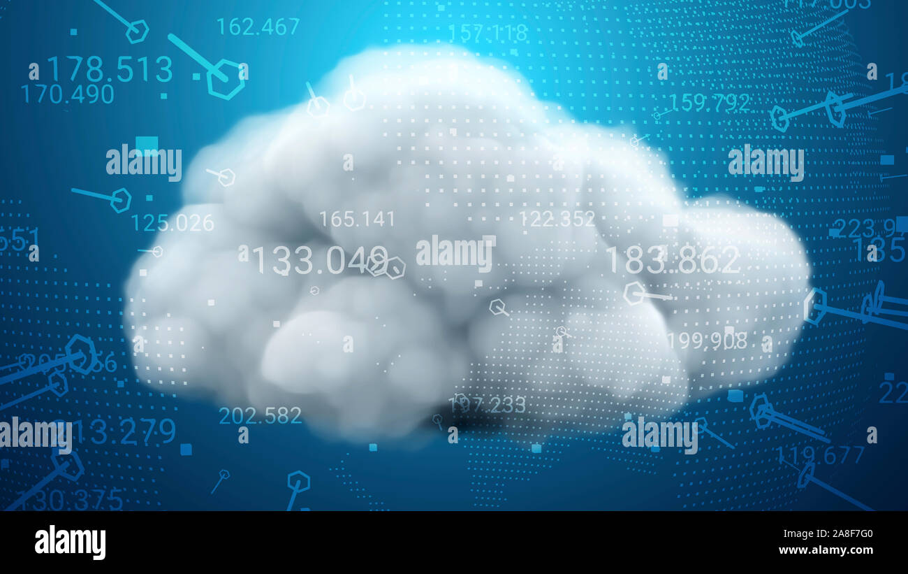Il cloud computing, illustrazione concettuale Foto Stock