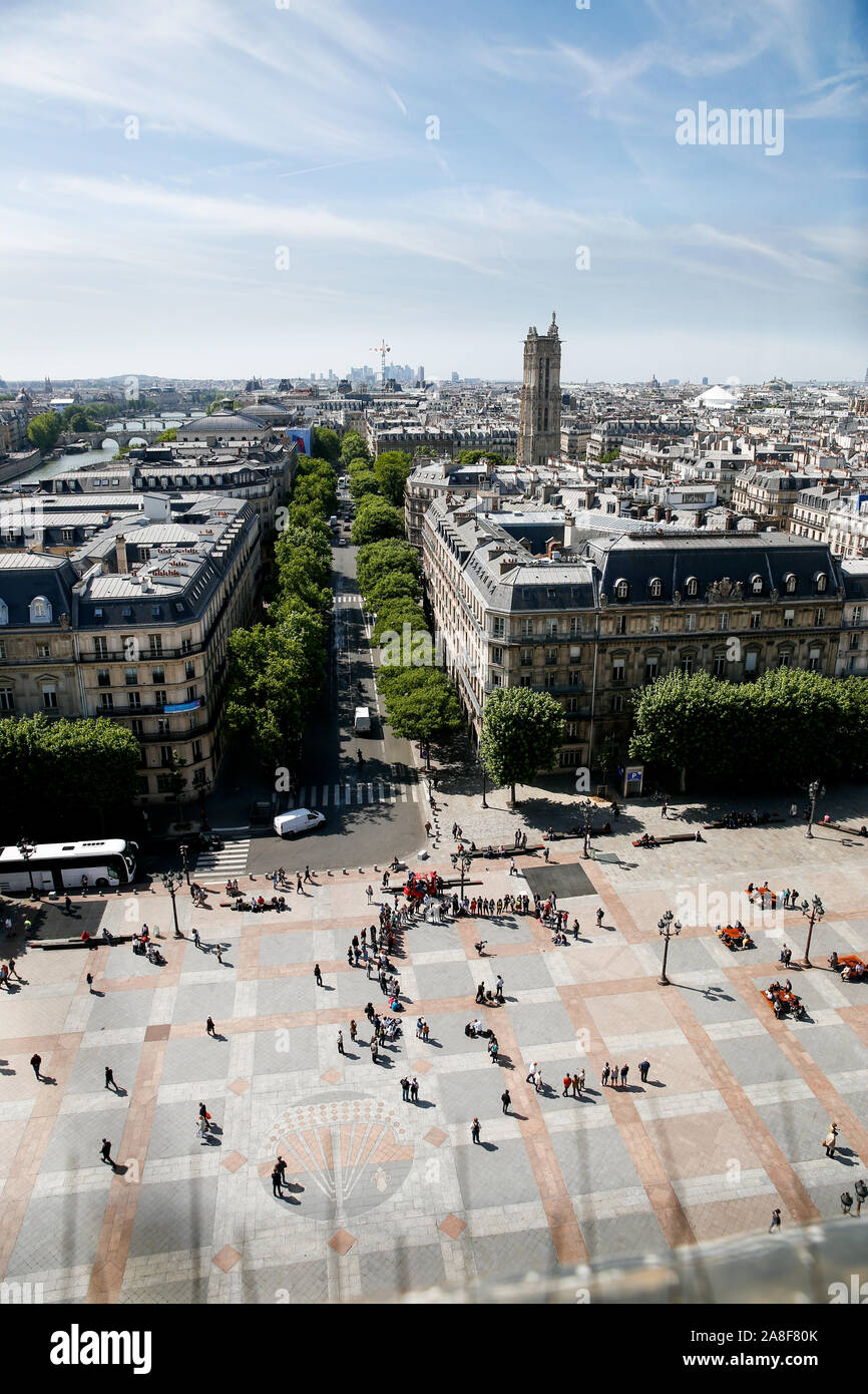 Vista dall'Hotel de la Ville de Paris, Francia Foto Stock