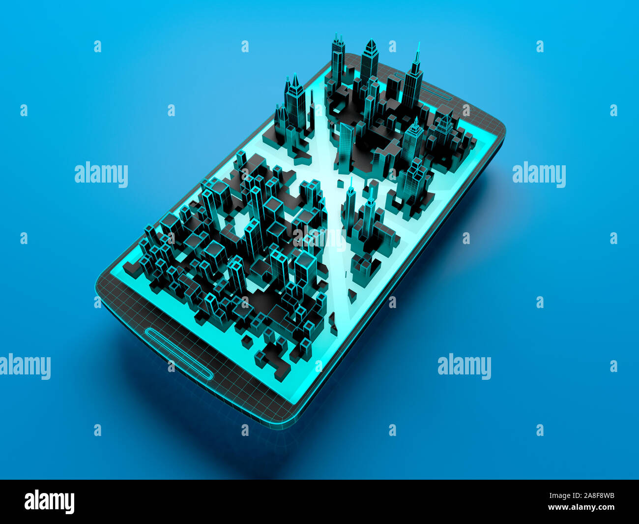 Smart city, illustrazione concettuale Foto Stock