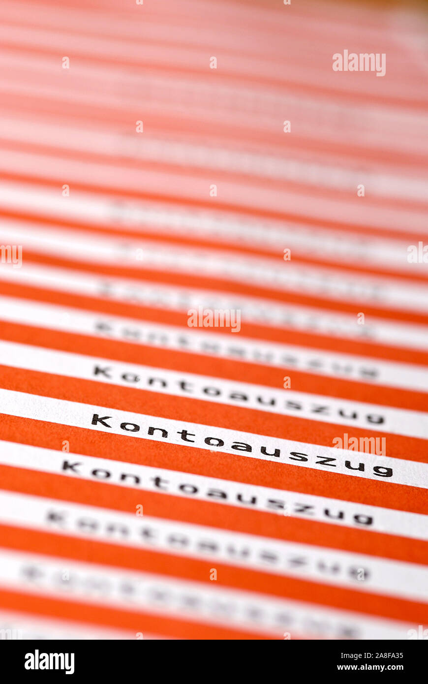 Kontoauszug, Aufgereihte Kontoauszuege, Stempel, Konto, Foto Stock