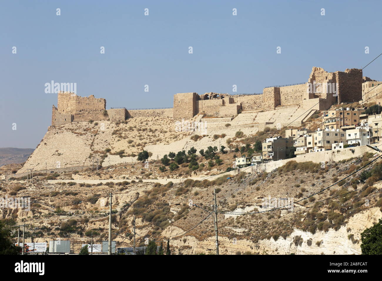 Castello di Karak, al Karak, Governatorato di Karak, Giordania, Medio Oriente Foto Stock
