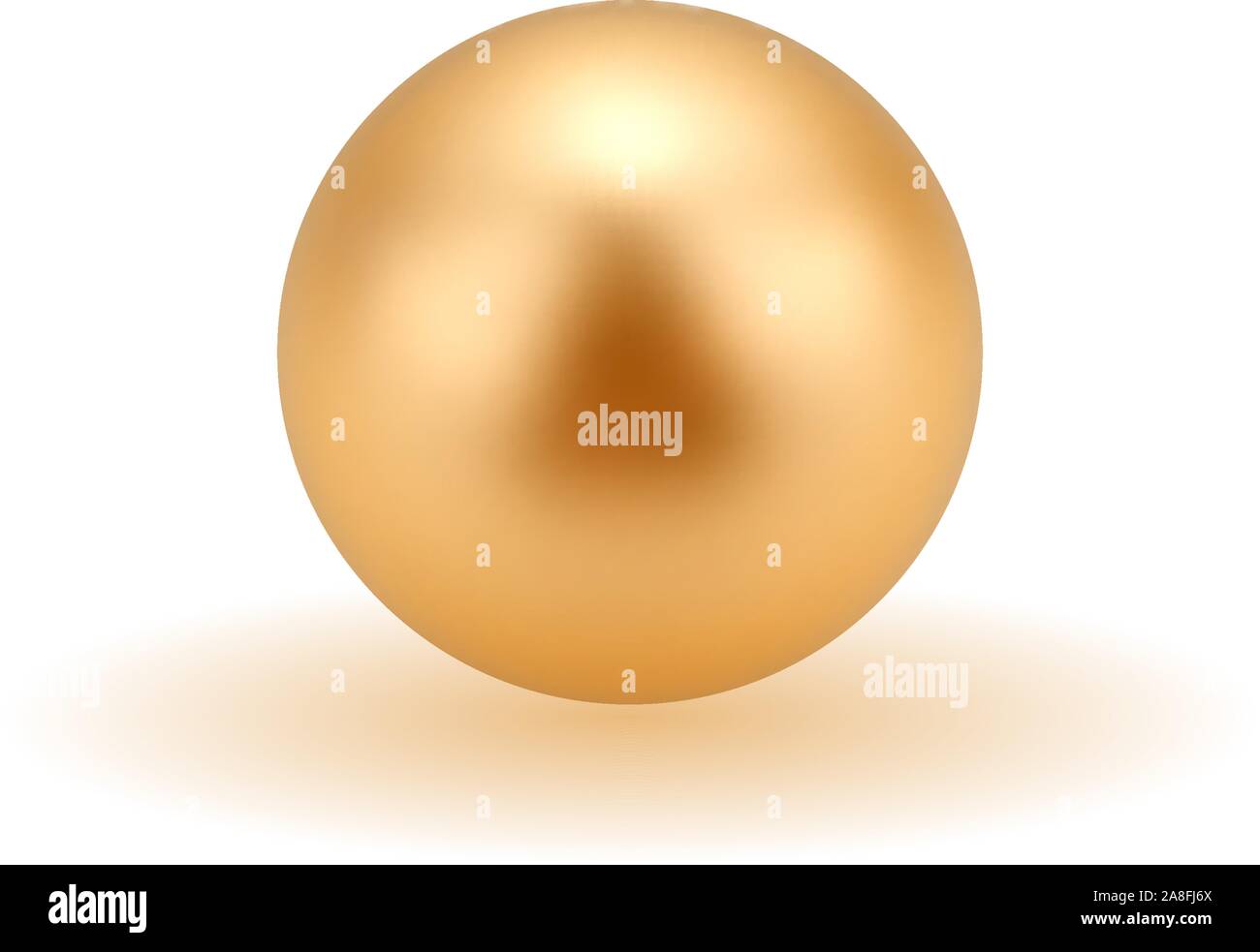 Golden sfera o sfera isolata su uno sfondo bianco. 3D illustrazione Illustrazione Vettoriale