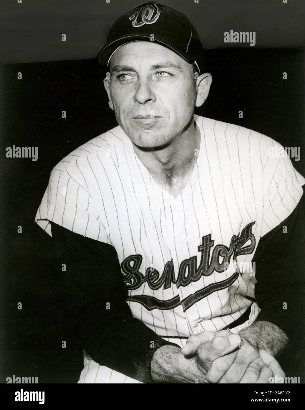 Vintage foto in bianco e nero di Gil Hodges manager del Washington senatori team nel campionato americano dal 1963 al 1967. Foto Stock