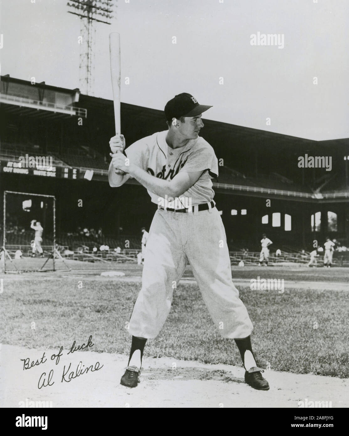 Vintage foto in bianco e nero di Al Kaline con il Detroit Tigers circa 1960s. Foto Stock