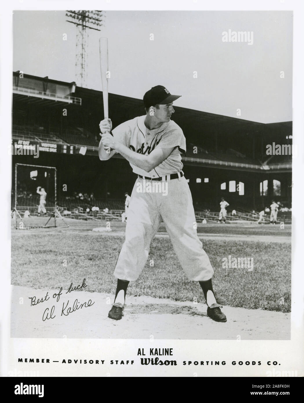 Vintage foto in bianco e nero di Al Kaline con il Detroit Tigers circa 1960s. Foto Stock