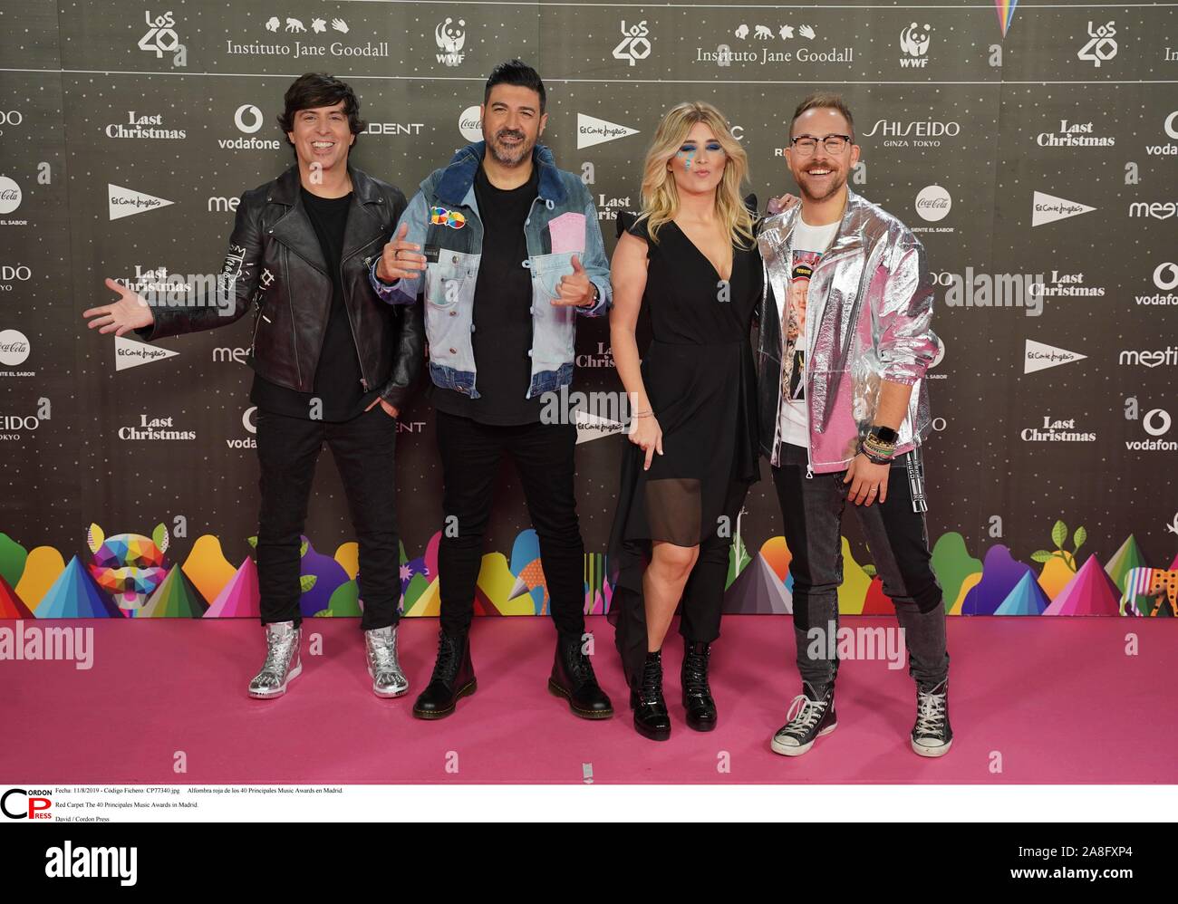 Madrid, Spagna. 08 Nov, 2019. Alfombra roja de los 40 Principales Music Awards en Madrid. Tappeto rosso il 40 Principales Music Awards in Madrid. David/Cordon Premere Credito: CORDON PREMERE/Alamy Live News Foto Stock