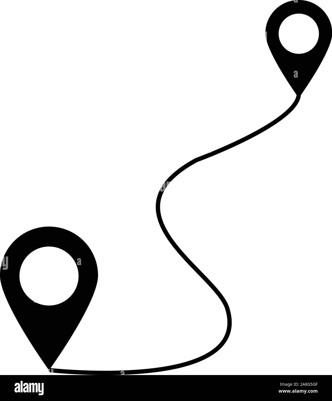 Icona di distanza su sfondo bianco in stile appartamento. distanza segno. Illustrazione Vettoriale