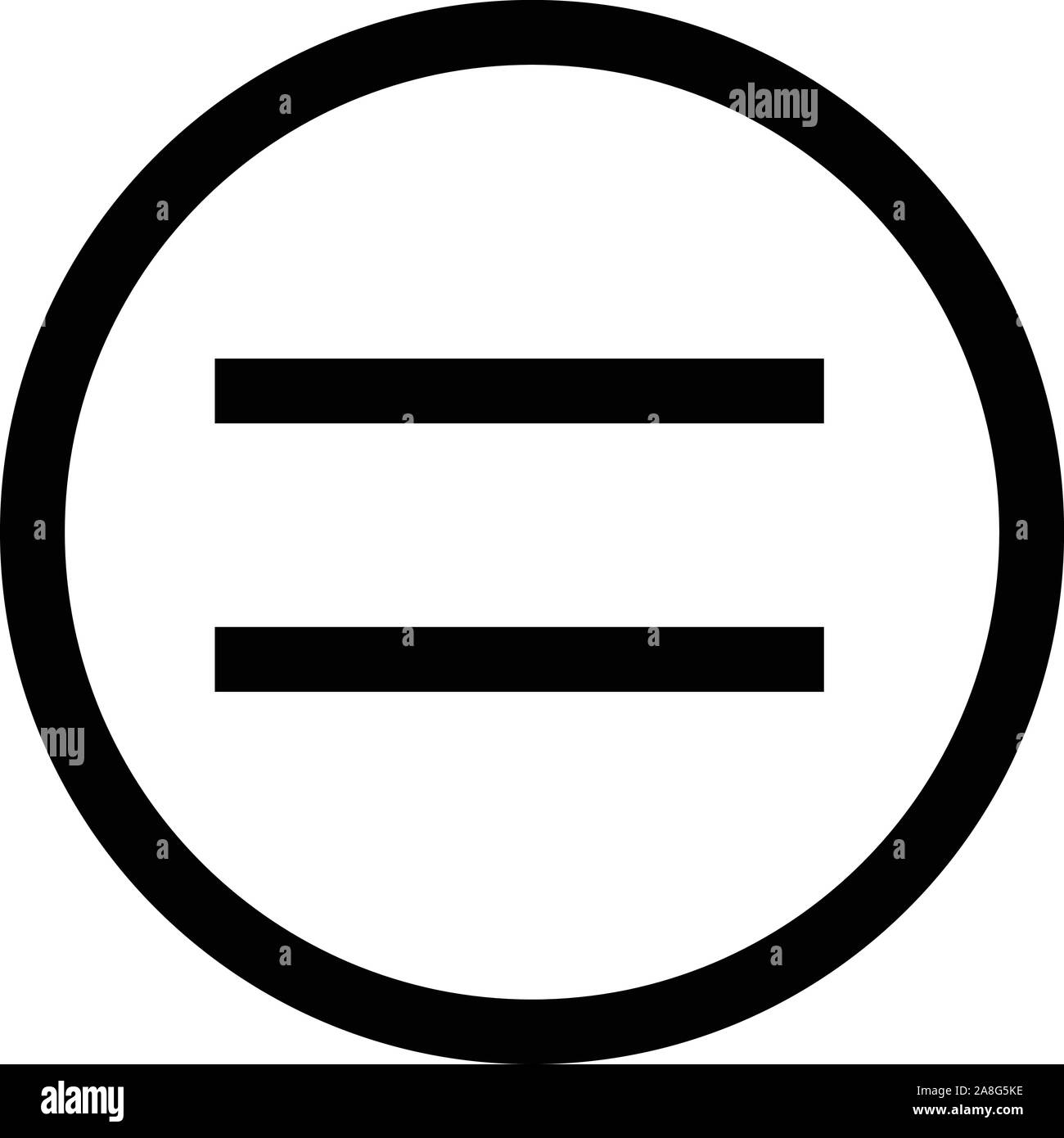 Segno uguale. tipo piatto. pari icon illustrazione isolati su sfondo bianco. icona uguale per il graphic design, sito Web UI. i simboli matematici glifo icona. Illustrazione Vettoriale