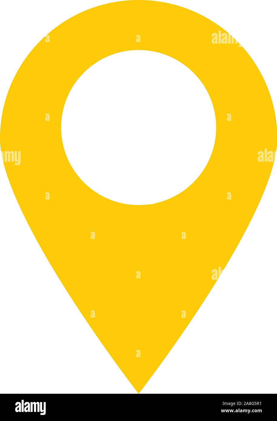 icona del perno di posizionamento su sfondo bianco. punto del perno di posizionamento. stile piatto. simbolo del perno di posizionamento giallo. icona del puntatore della mappa gialla per la progettazione del sito web, Illustrazione Vettoriale