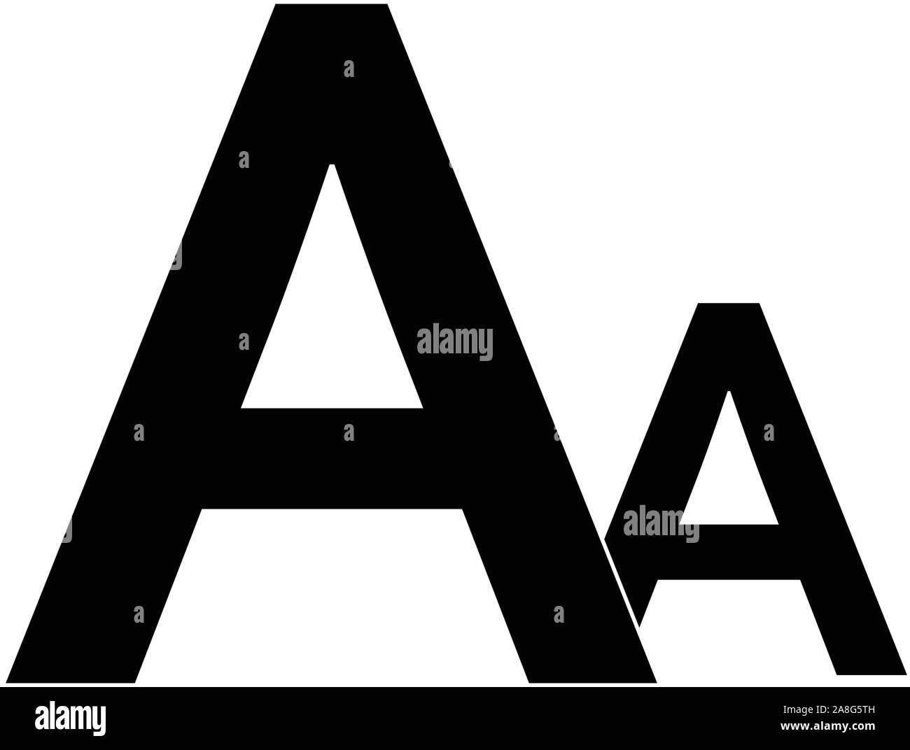 Le dimensioni del font icona su sfondo bianco in stile appartamento. font size icona per il vostro web site design, logo, app, UI. increase font segno. font simbolo maggiore. font t Illustrazione Vettoriale
