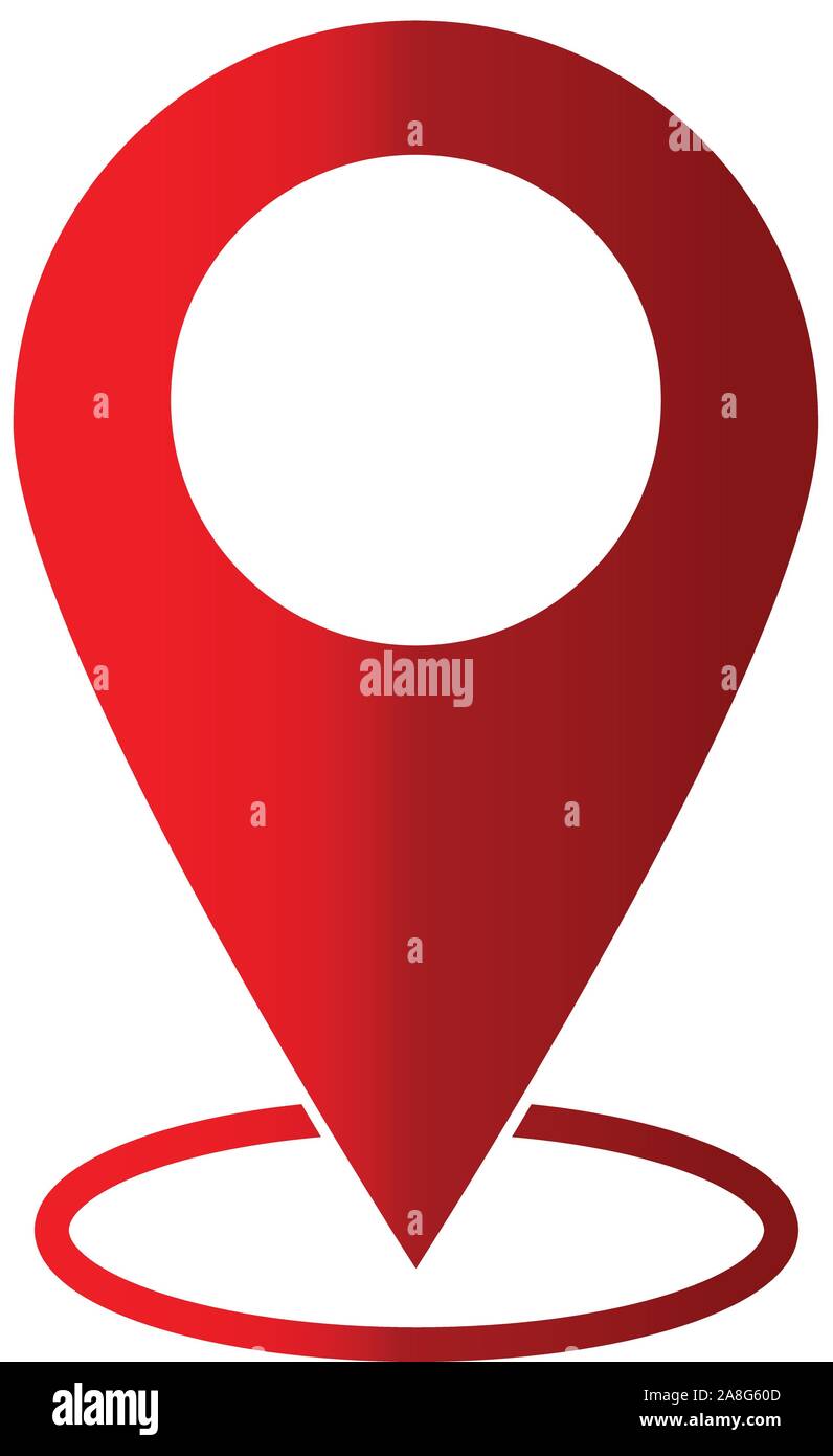 Icona della puntina su sfondo bianco in stile appartamento. mappa segno. posizione per il vostro web site design, logo, app, UI. puntatore mappa simbolo icona di navigazione. Illustrazione Vettoriale