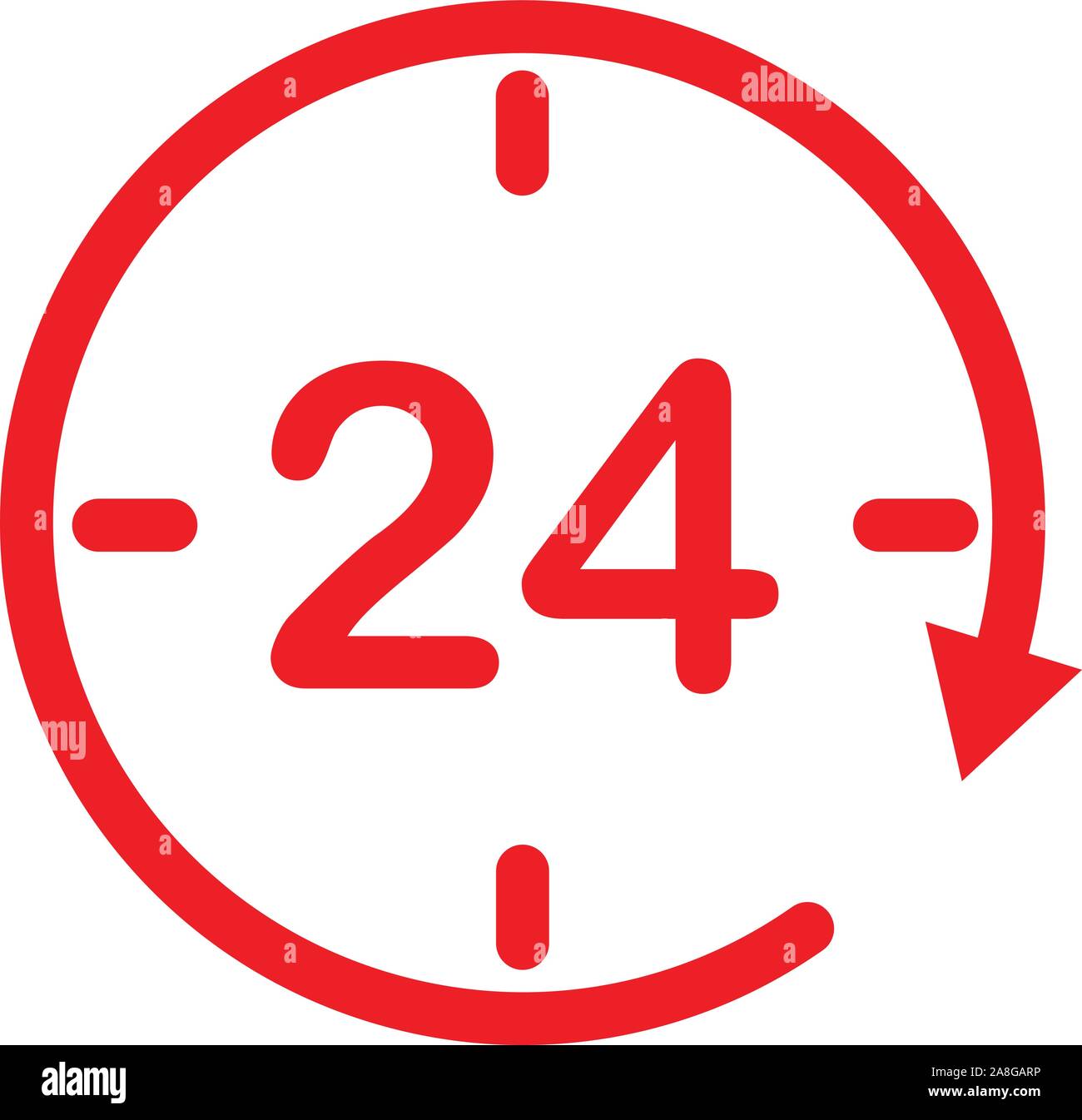 24 ore di assistenza. Simbolo orologio. Aperto 24 ore icona per il vostro  web site design, logo, app, UI. ventiquattro ore di icona su sfondo bianco  in stile appartamento Immagine e Vettoriale - Alamy