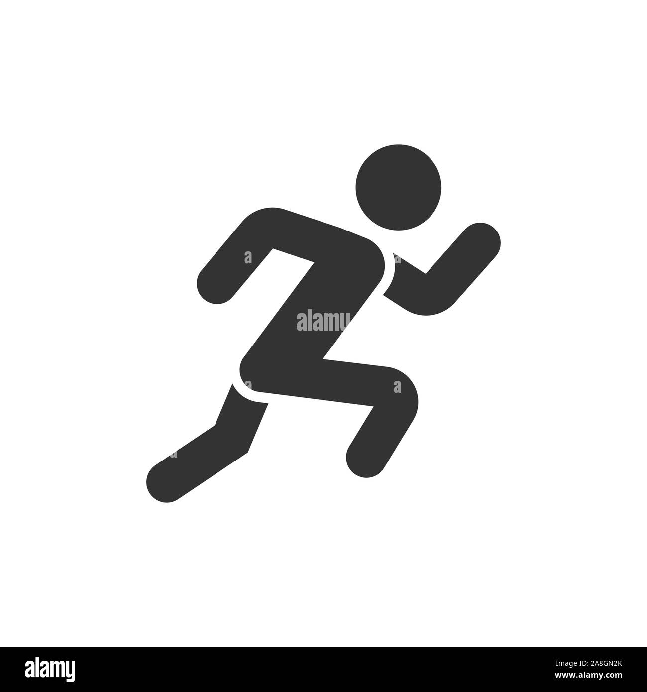 Eseguire la gente icona in stile appartamento. Jump illustrazione vettoriale bianco su sfondo isolato. Fitness concetto di business. Illustrazione Vettoriale