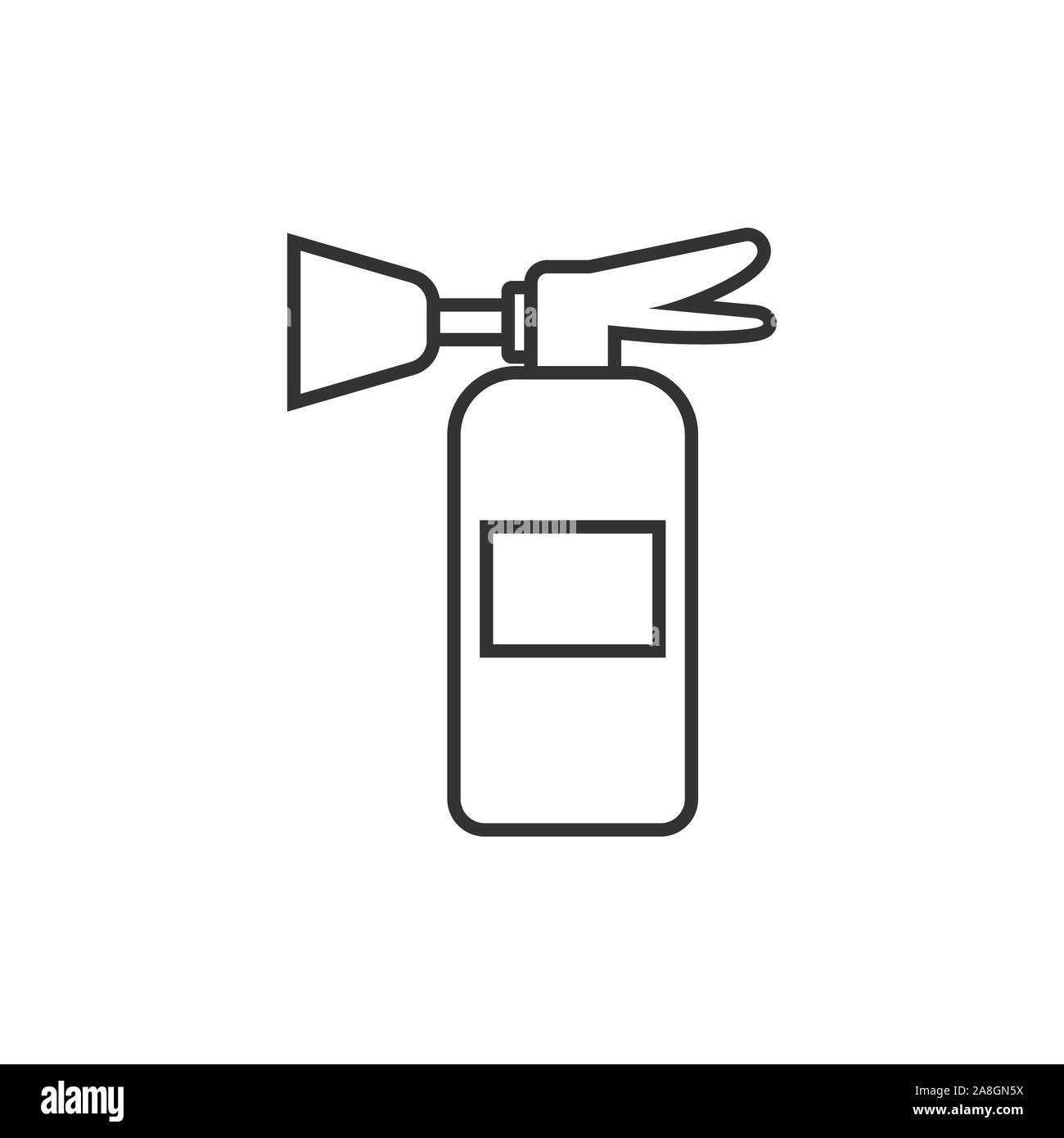 Icona di estintore in stile appartamento. Protezione antincendio illustrazione vettoriale bianco su sfondo isolato. Di emergenza il concetto di business. Illustrazione Vettoriale