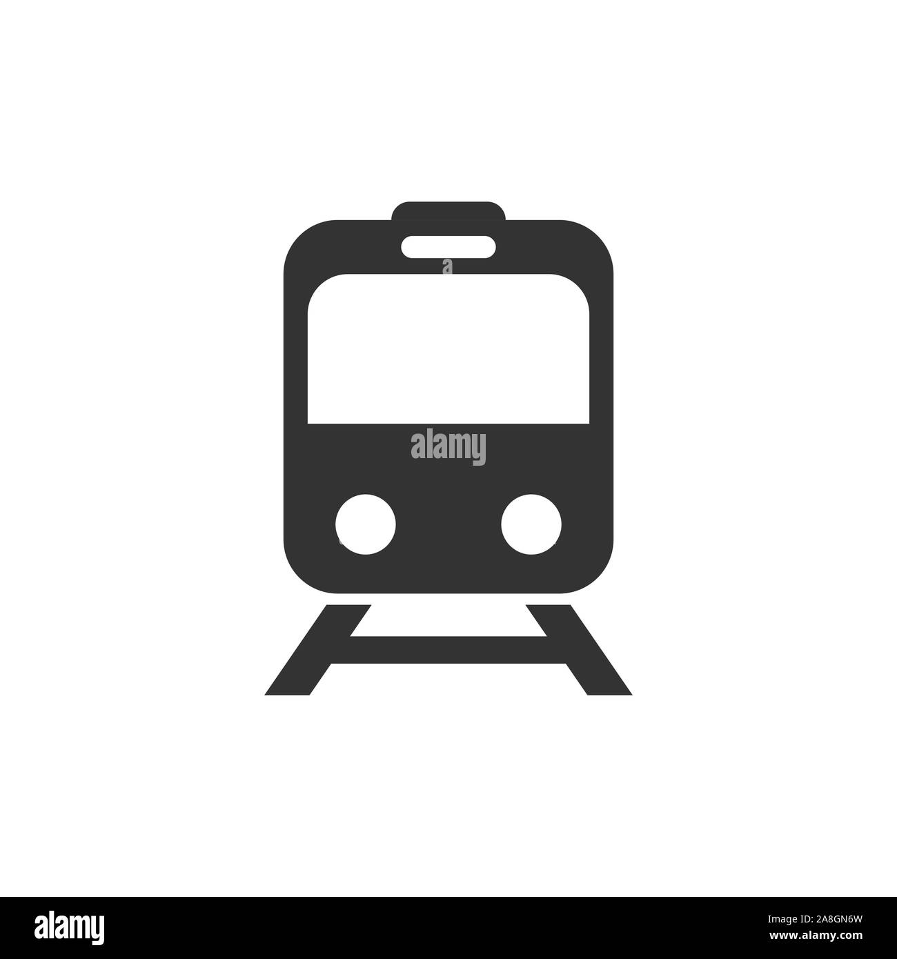 Icona della metropolitana in stile appartamento. Stazione metropolitana illustrazione vettoriale bianco su sfondo isolato. Ferrovia cargo business concetto. Illustrazione Vettoriale