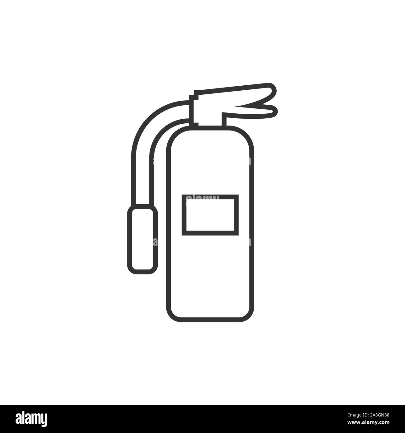 Icona di estintore in stile appartamento. Protezione antincendio illustrazione vettoriale bianco su sfondo isolato. Di emergenza il concetto di business. Illustrazione Vettoriale