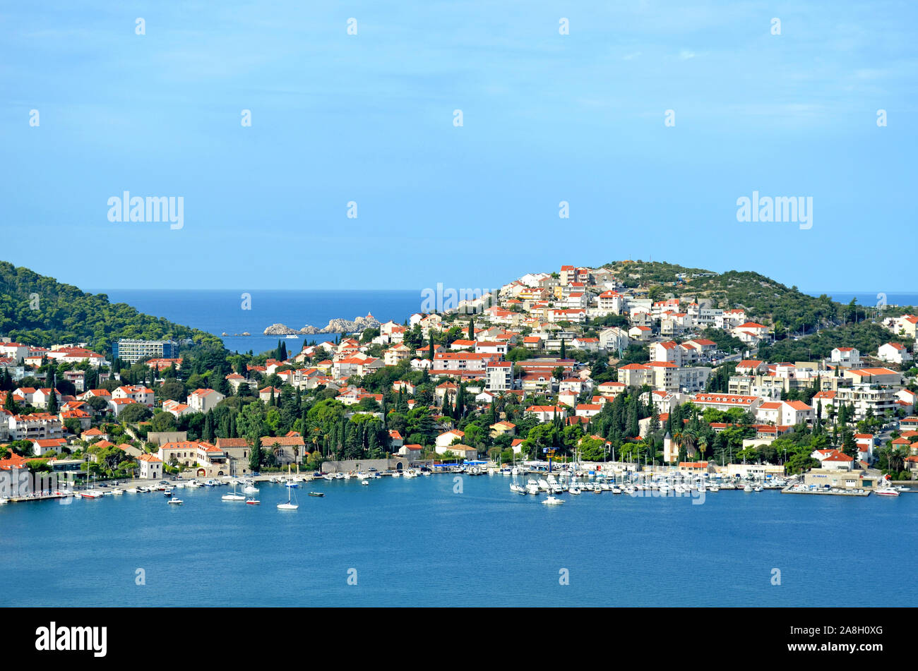 Vista panoramica (Cityscape) di Dubrovnik (Croazia) Foto Stock