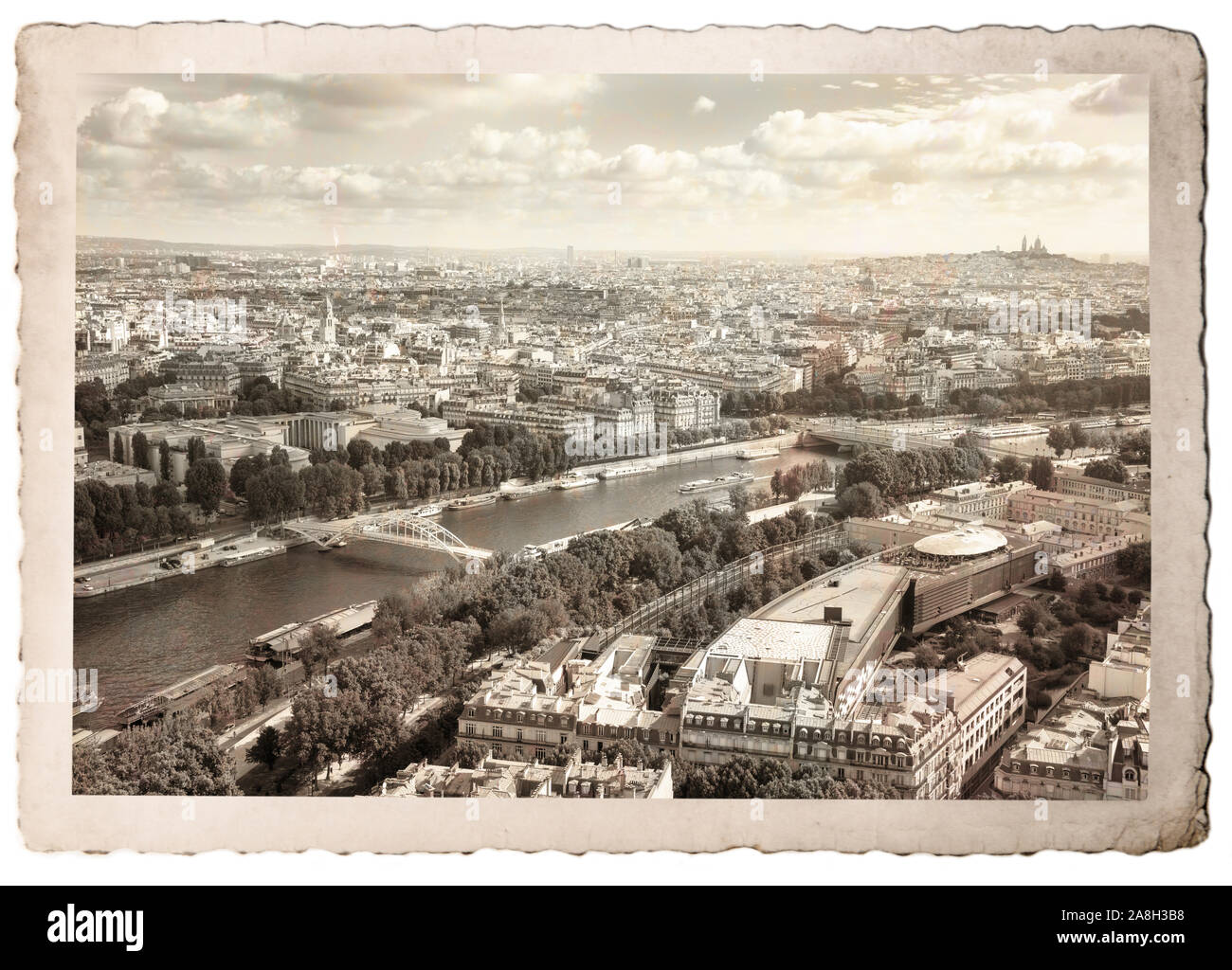 Panorama di Parigi dalla Torre Eiffel Foto Stock