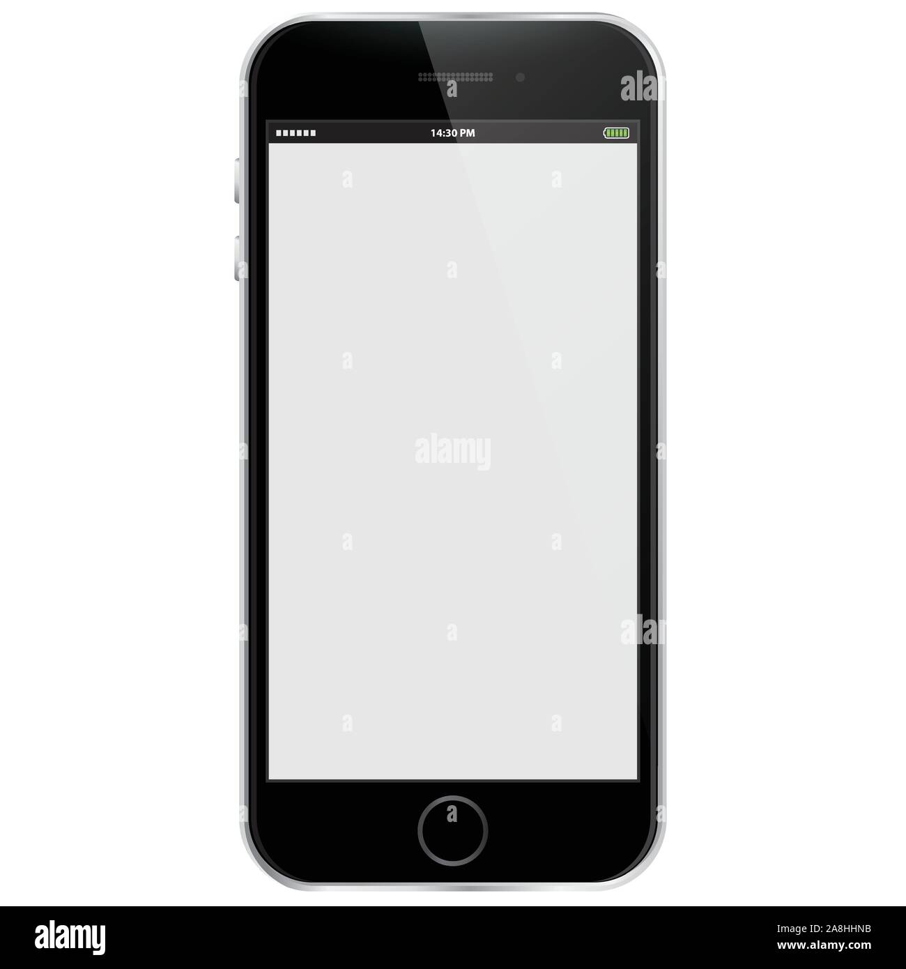 Telefono cellulare illustrazione vettoriale con schermo bianco Illustrazione Vettoriale