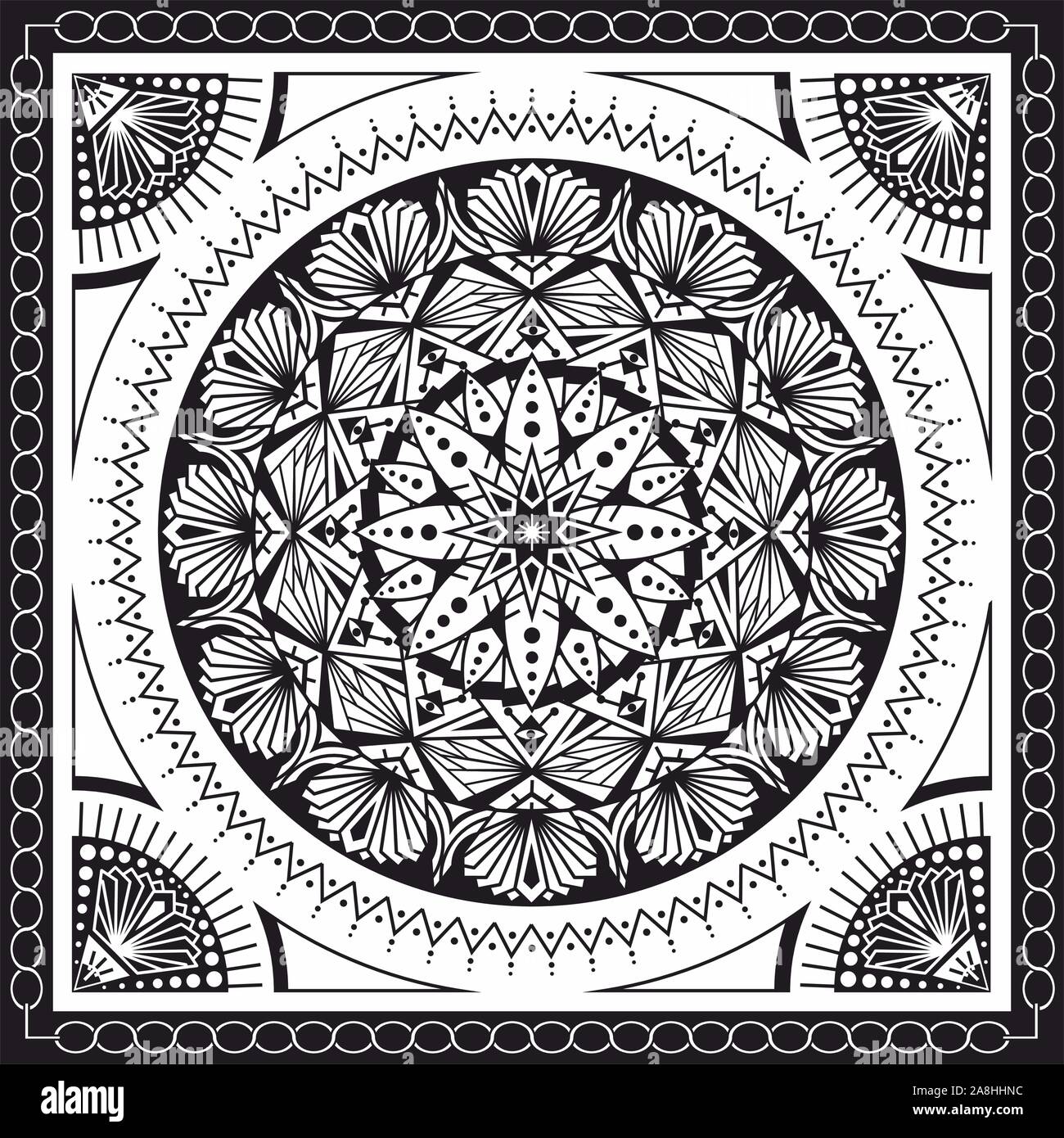 Geometrica pattern senza giunture, sfondo mandala, etnica, tradizionale, folk, stampa ornamentali. - Vettore Illustrazione Vettoriale